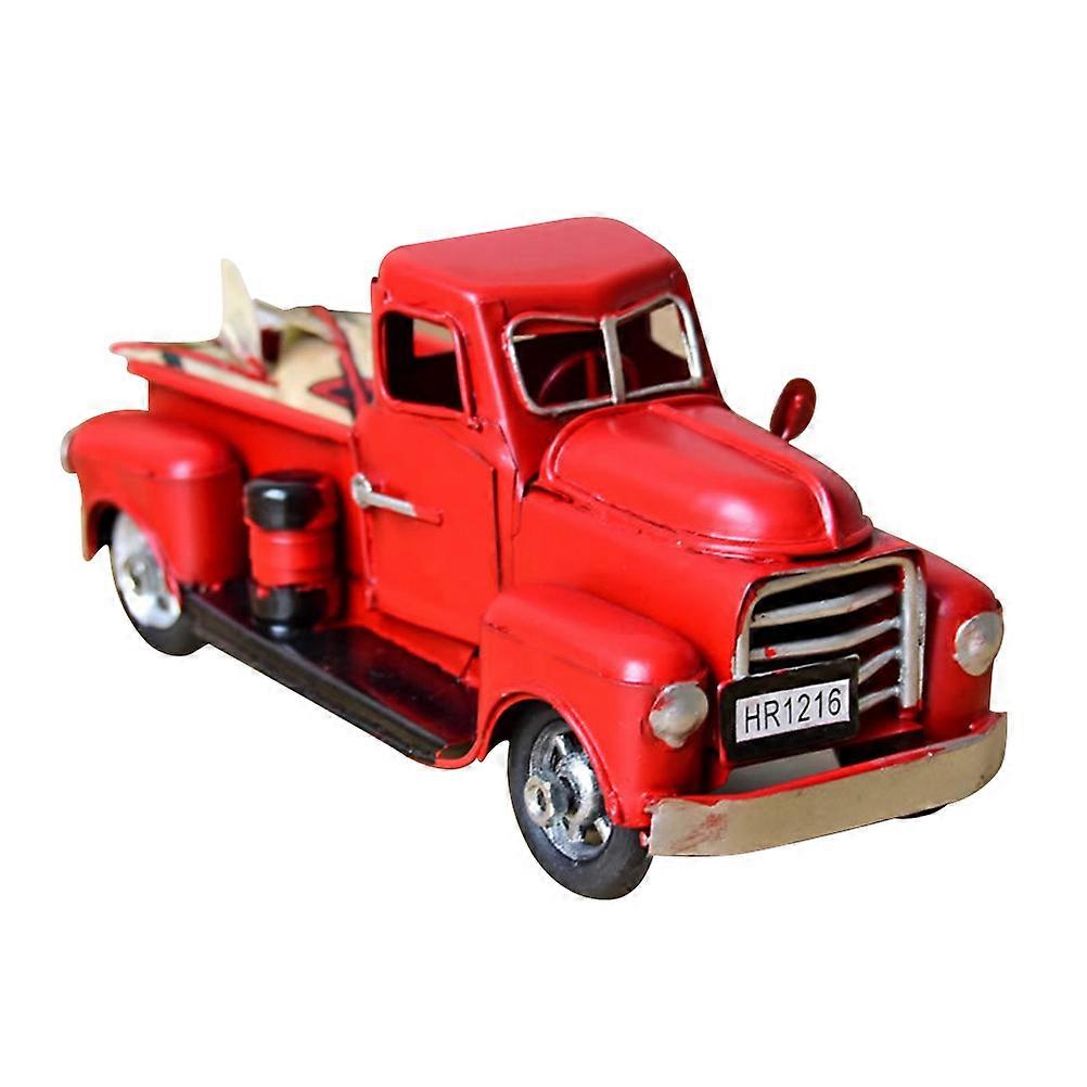 Retro Handmade Iron Car Model For Boys Who Love Vehicles Red Classic Design 7.1×2.8×2.8in 1Set