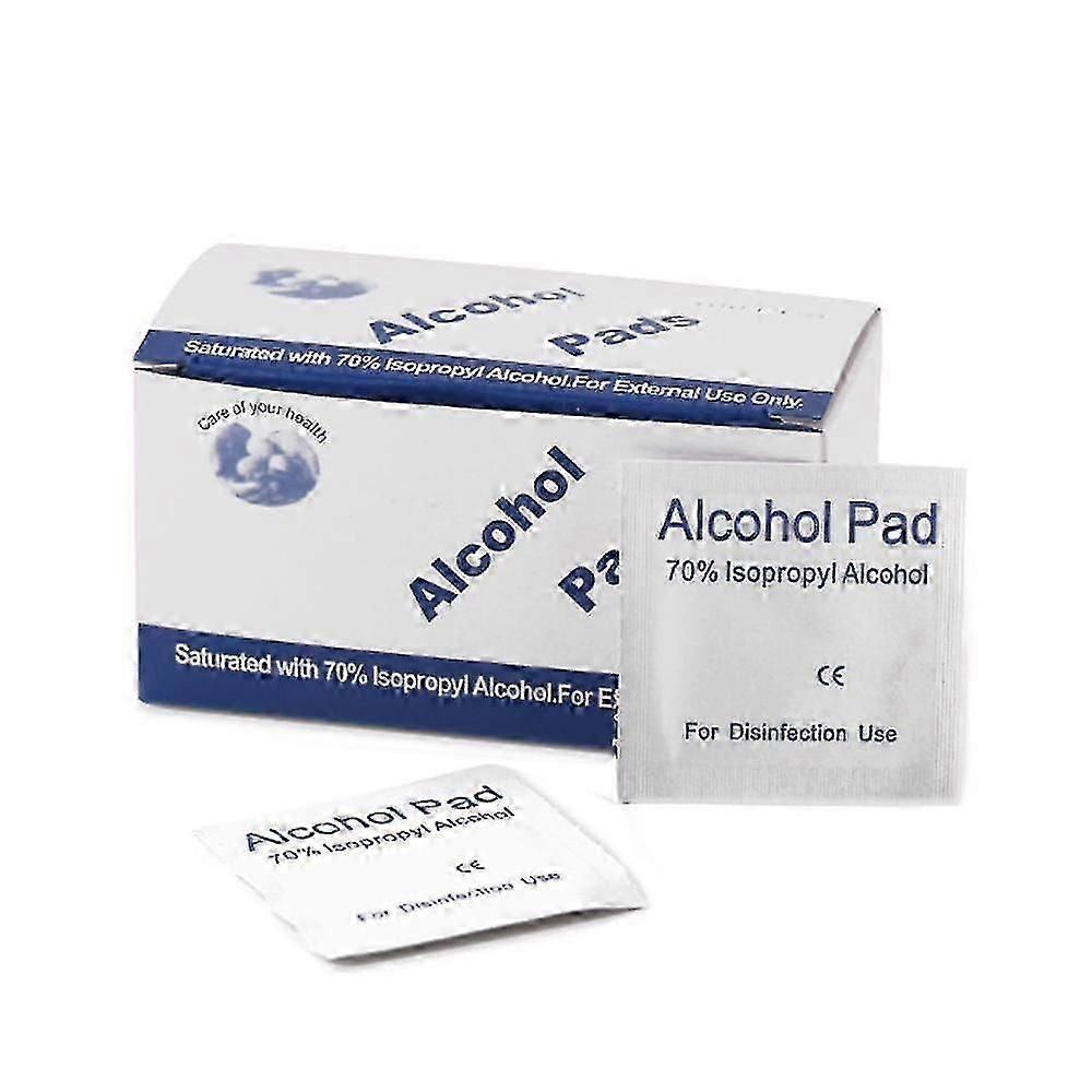 100pcs Disposable Alcohol Sterilized Cotton Pads Tableware Disinfection