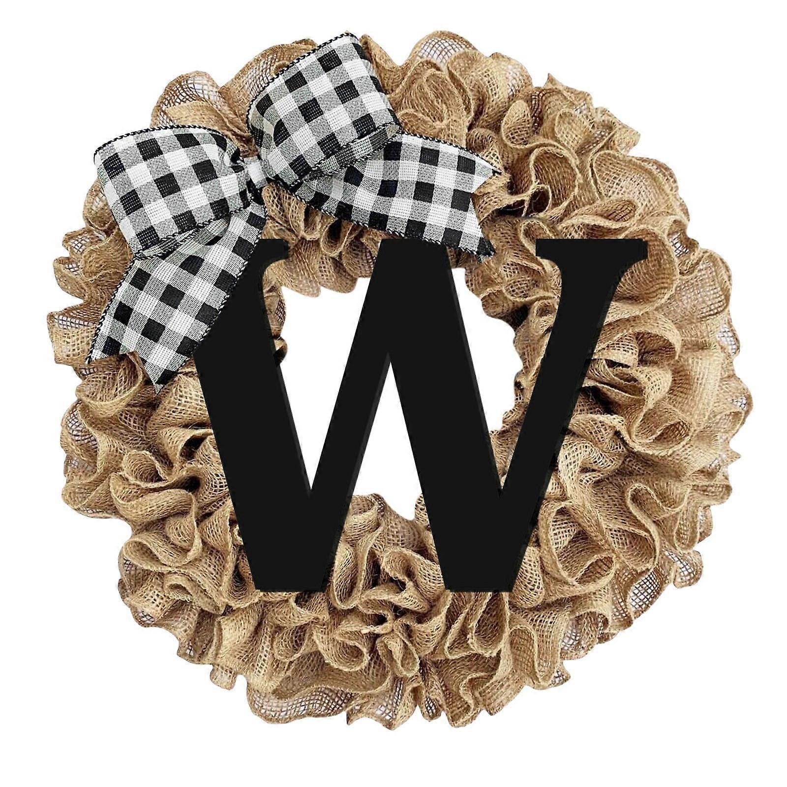 Unique Last Name Wreath with Bow, Welcome Garland, 26-Letter Farmhouse Door Decor, compatible with WRXMIJNHGSA, Spring & All Seasons Outdoor Hanger
