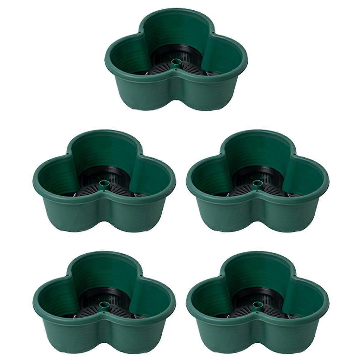 Vertical Gardening Stackable Flower Pots, For Strawberries(5PCS)Green