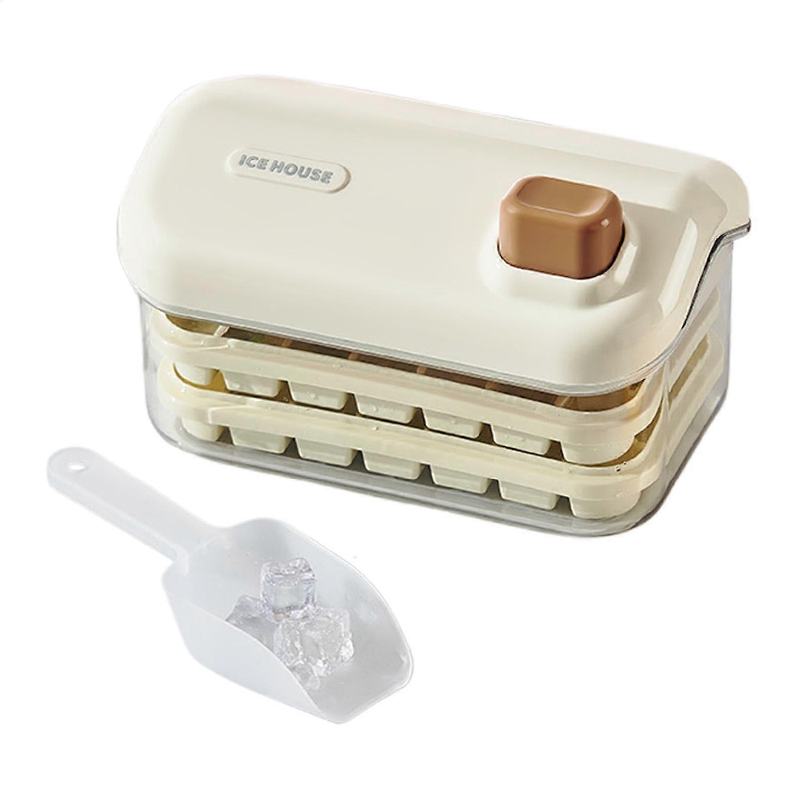 Ice Trays for Freezer - Double Layer Food-Grade Ice Maker Tray with Container and Shovel for Home, Picnic, Camping