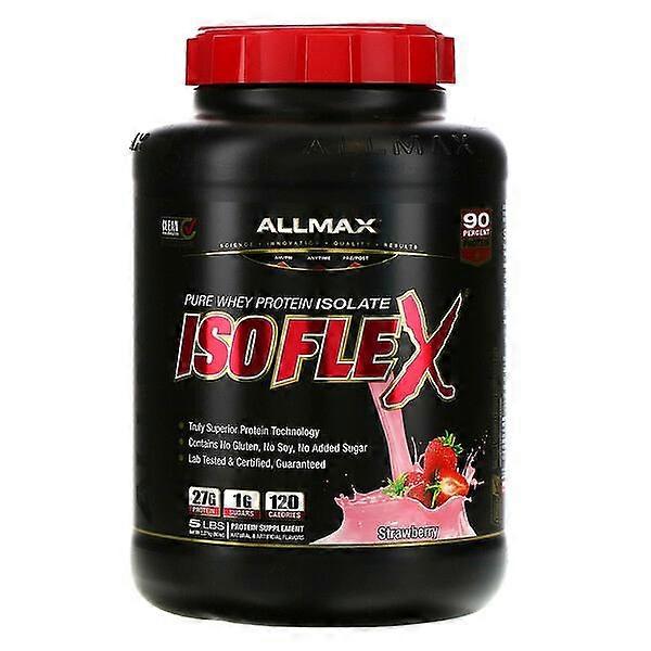 ALLMAX, Isoflex, Pure Whey Protein Isolate (WPI Ion-Charged Particle Filtration), Strawberry, 5 lbs. (2.27 kg)