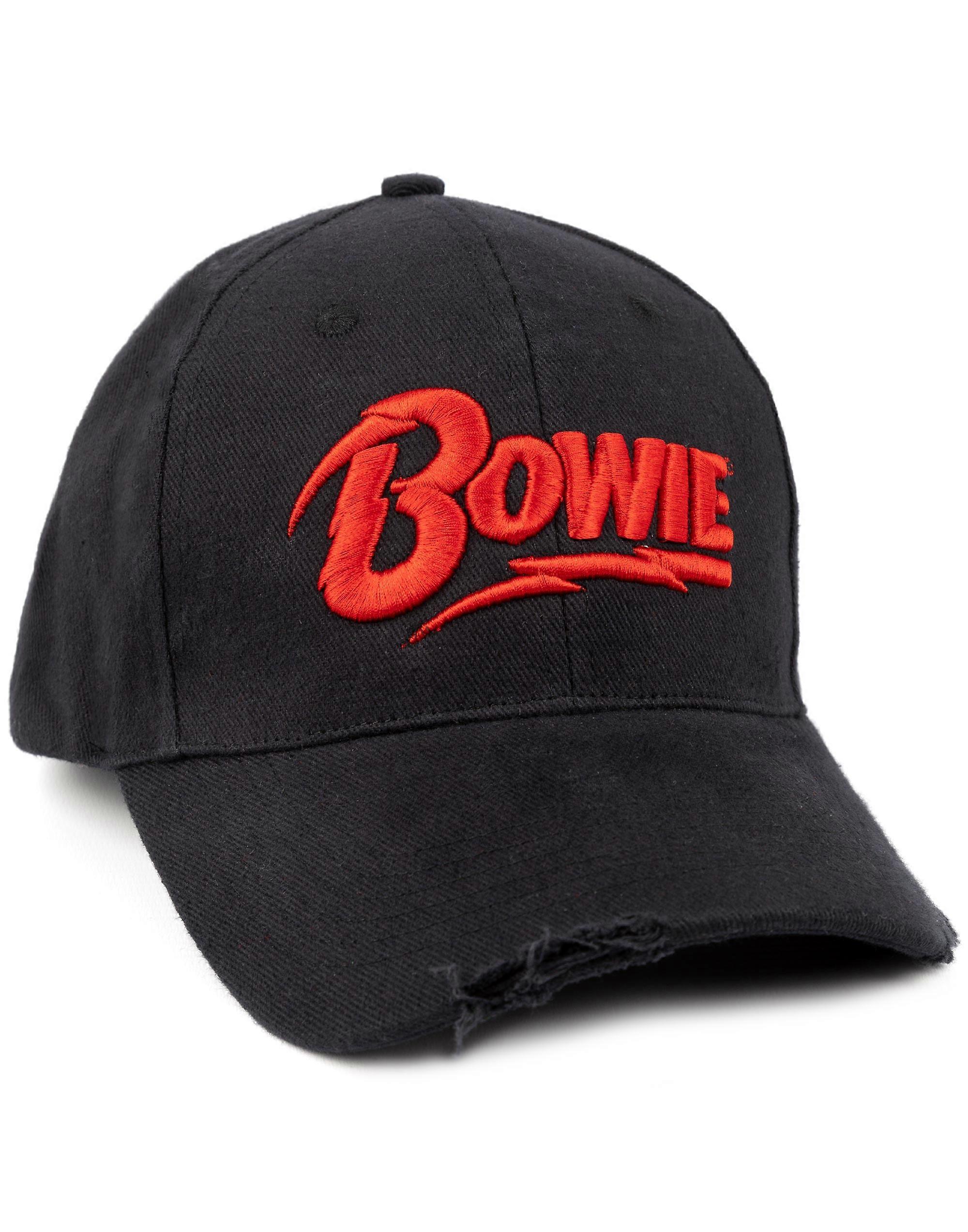 David Bowie Unisex Adjustable Curved Peak Cap Black Logo - One Size