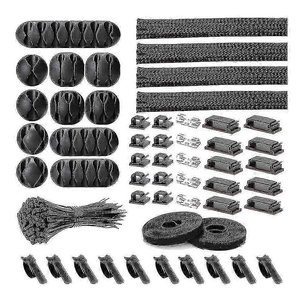 152 Pcs Cord Organizer Kit, Include Self Adhesive Clips, Cable Sleeves Management Clips