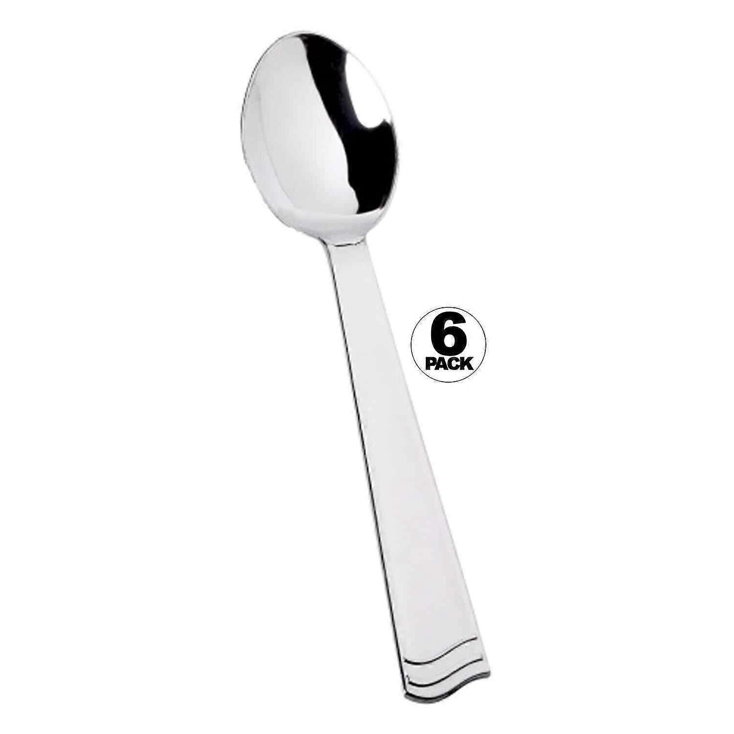 10" Elegant Silver Polished Plastic Salad Serving Utensils Fork & Spoon (Spoons - 30 Pack)