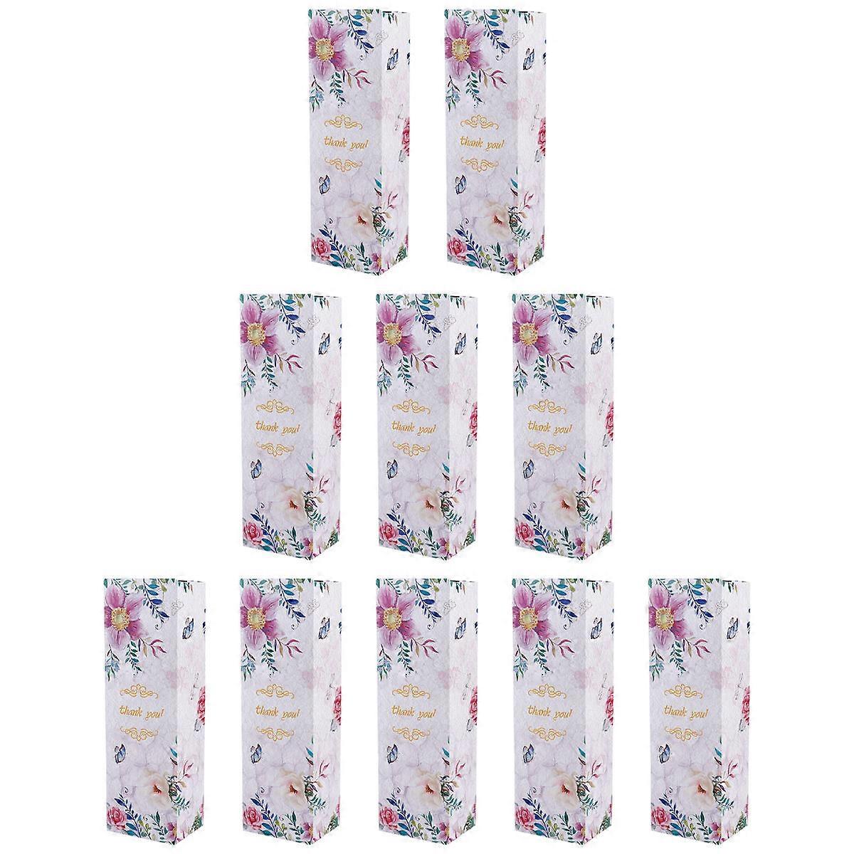 20 Pcs Rectangular Cookie Storage Boxes Elegant Fresh Style Packing For Birthday Celebrations