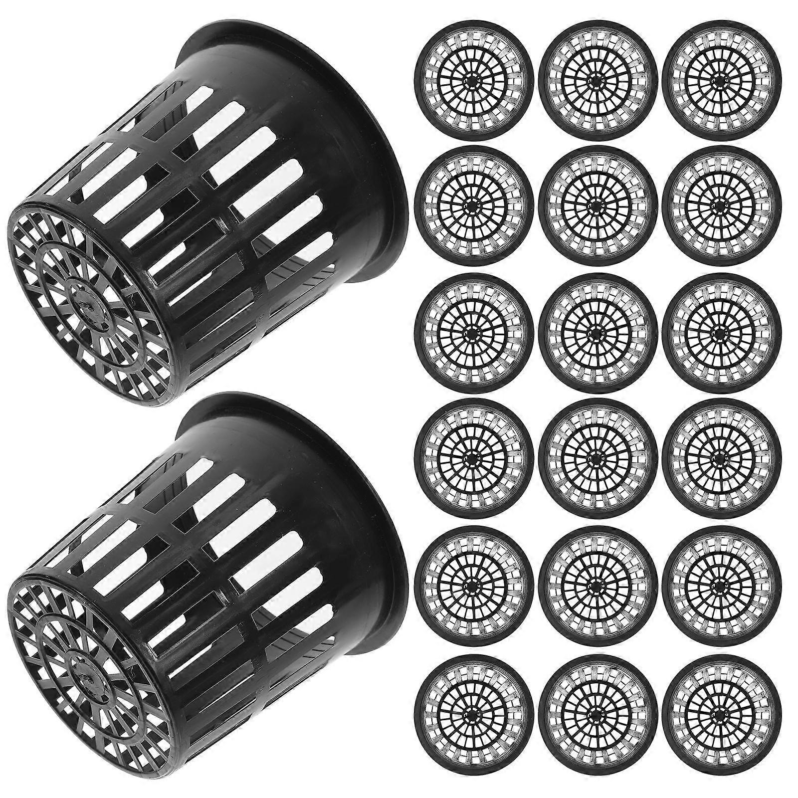 Hydroponic Planting Basket Plastic Net Pots for Cultivation 100Pcs Set