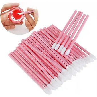 Veeki 200Pcs/Set Disposable Lip Brushes Make Up Brush Lipstick Lip Gloss Wands Applicator Tool Makeup Beauty Tool Kits Pink