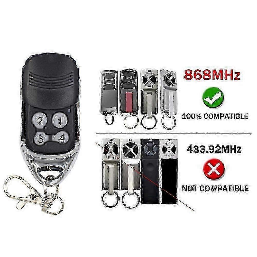 868MHz TX4EVF TX2REV TX4REV TX4REVF kompatibel garageportåbner fjernbetjening håndsendernøgle