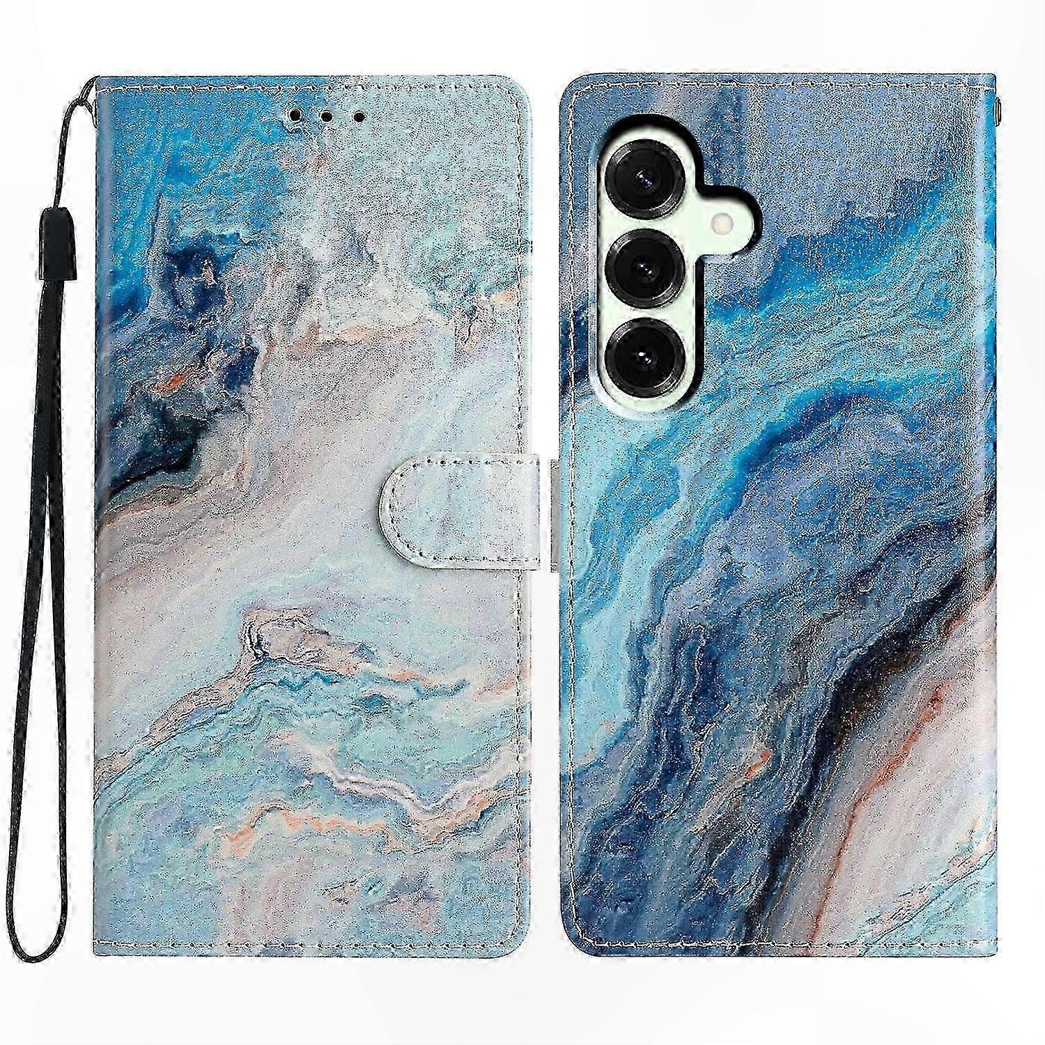 PU Leather Wallet Case with Pattern and Strap for Galaxy A17 Stand Cover