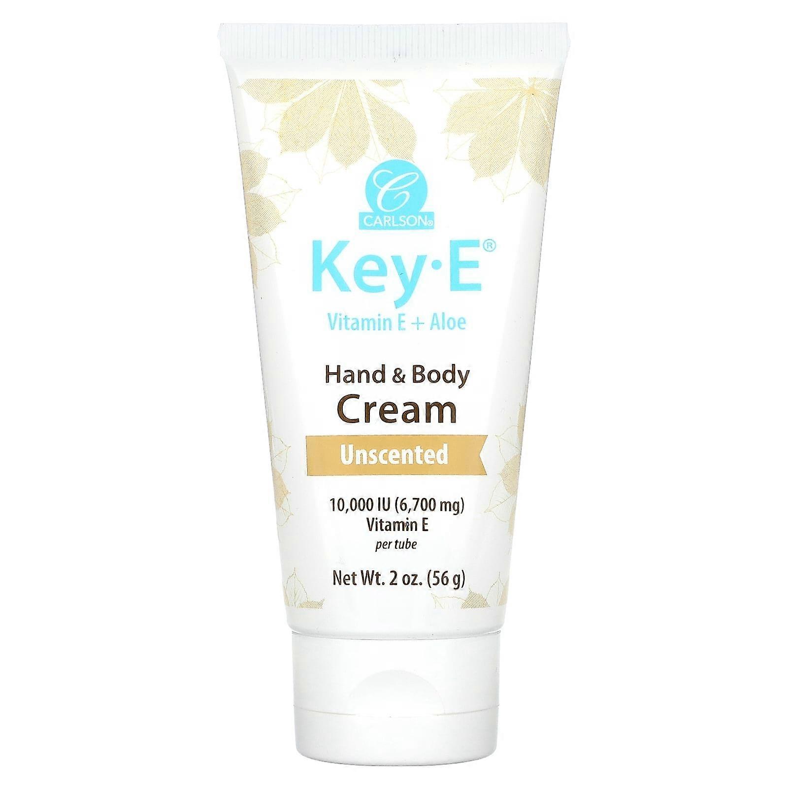 Key - E, Hand & Body Cream, Unscented, 2 oz (56 g)