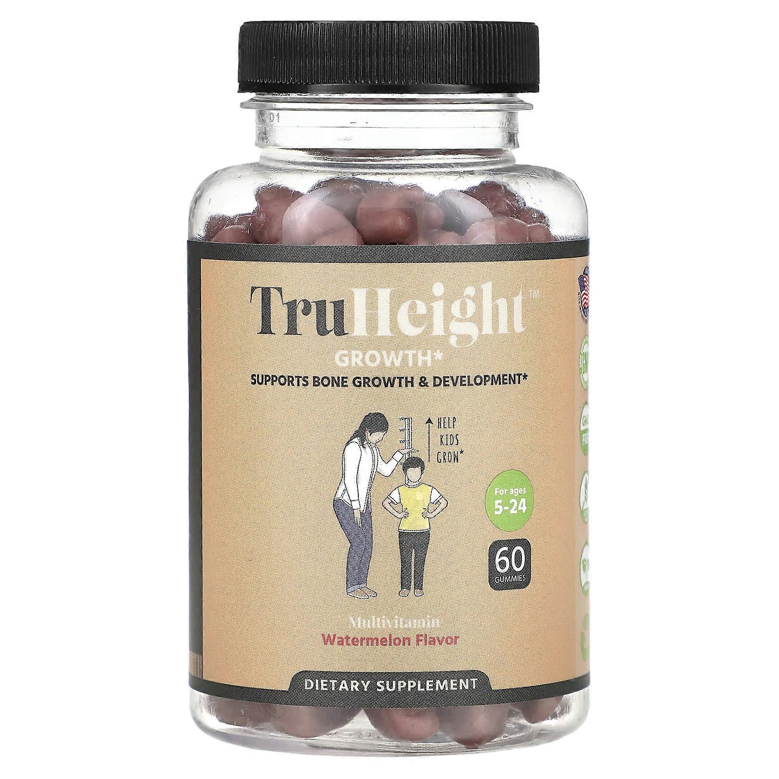 Height Growth, Multivitamin, For Ages 5-24, Watermelon, 60 Gummies