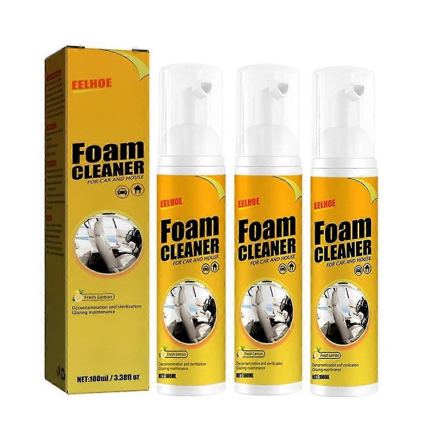 1-3 قطع منظف رغوي متعدد الأغراض لمقاعد السيارة والسجاد والتنظيف الداخلي والمنزل بخاخ رغوي
