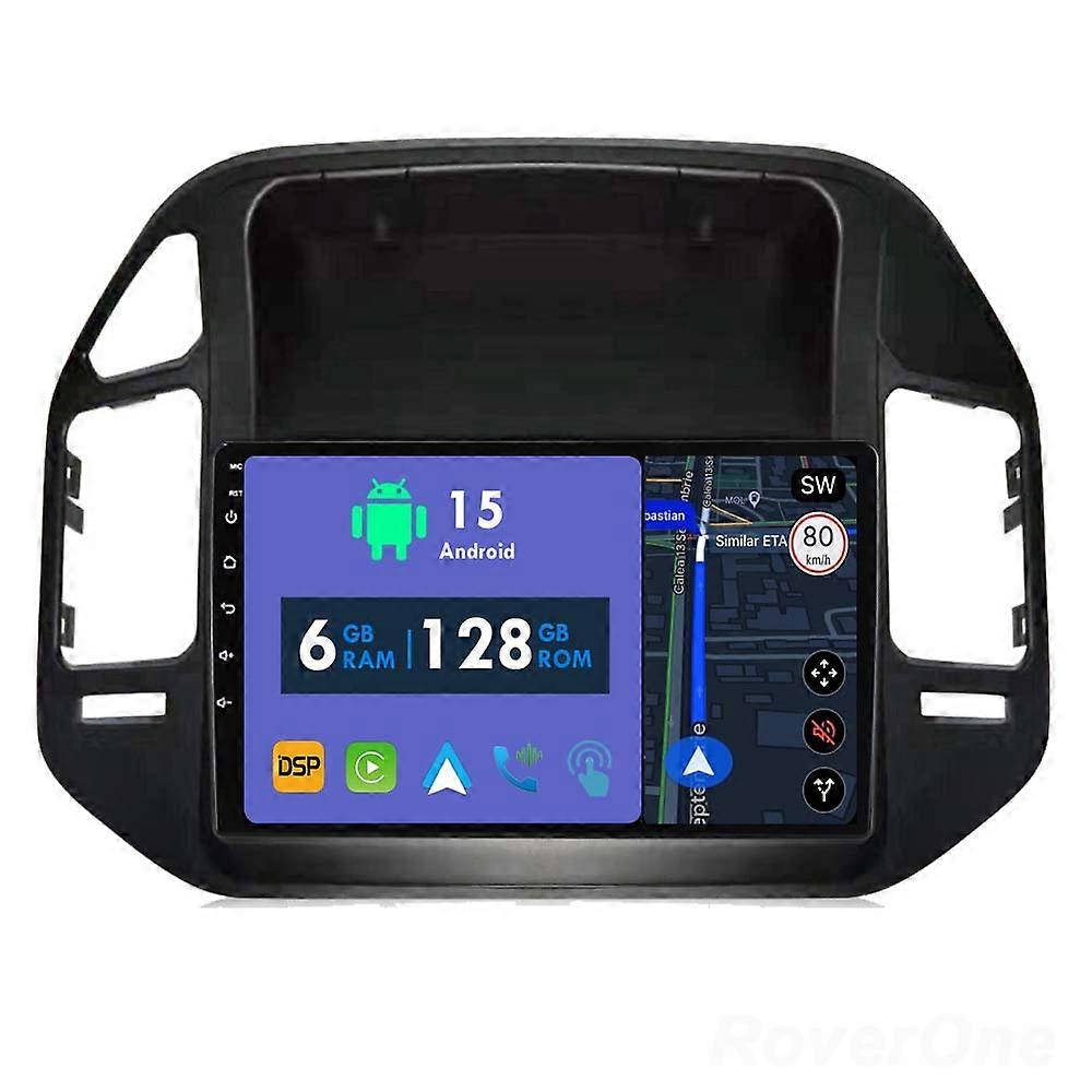 Autoradio 6G + 128G CarPlay GPS-Navigationskopfeinheit für Mitsubishi Pajero 3 V70 V60 1999 - 2006 Android Auto Bluetooth Stereo Touchscreen