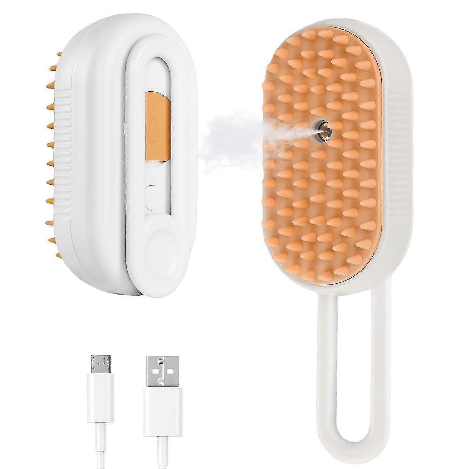 4 in 1 Cat Steam Brush for Shedding, Rechargeable Cat Brush with Steam, Anti-Static Steam Pet Brushes, Massage, Cleaning, Shedding & Combing All In On