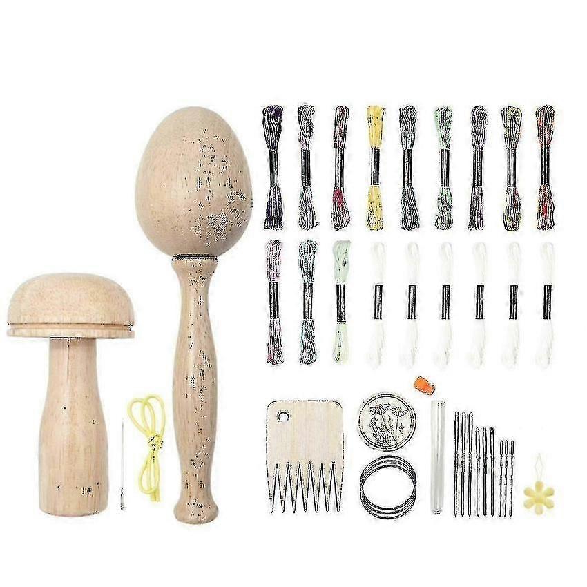 Darning Kit with Egg and Mushroom for Socks 2 Pcs