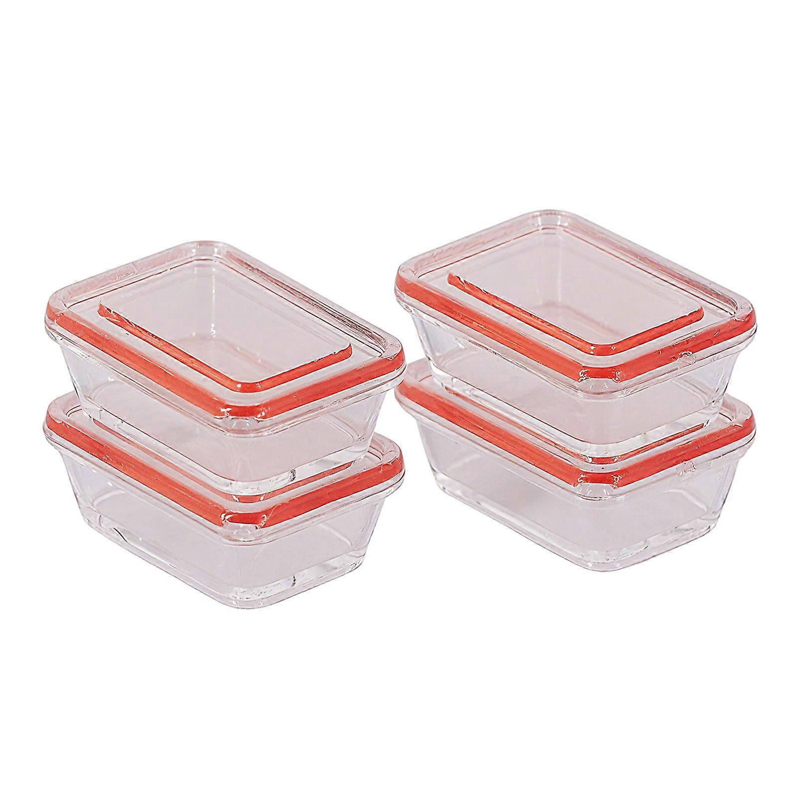 Small Transparent Dustproof Container For Dollhouses Miniatures Model Display And Storage  Pink