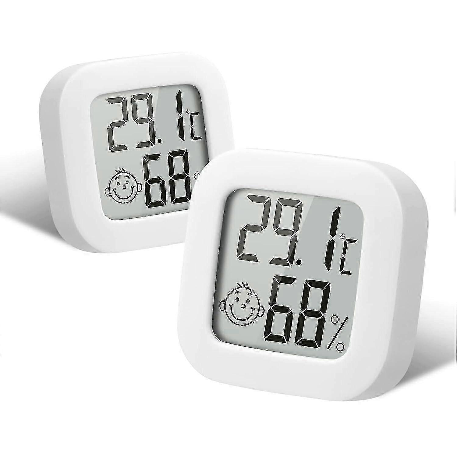Indoor Hygrometer Thermometer, 2PCS Mini High Accuracy Digital Hygrometer Thermometer, Temperature Monitor and Humidity Meter Comfort Level Indicator