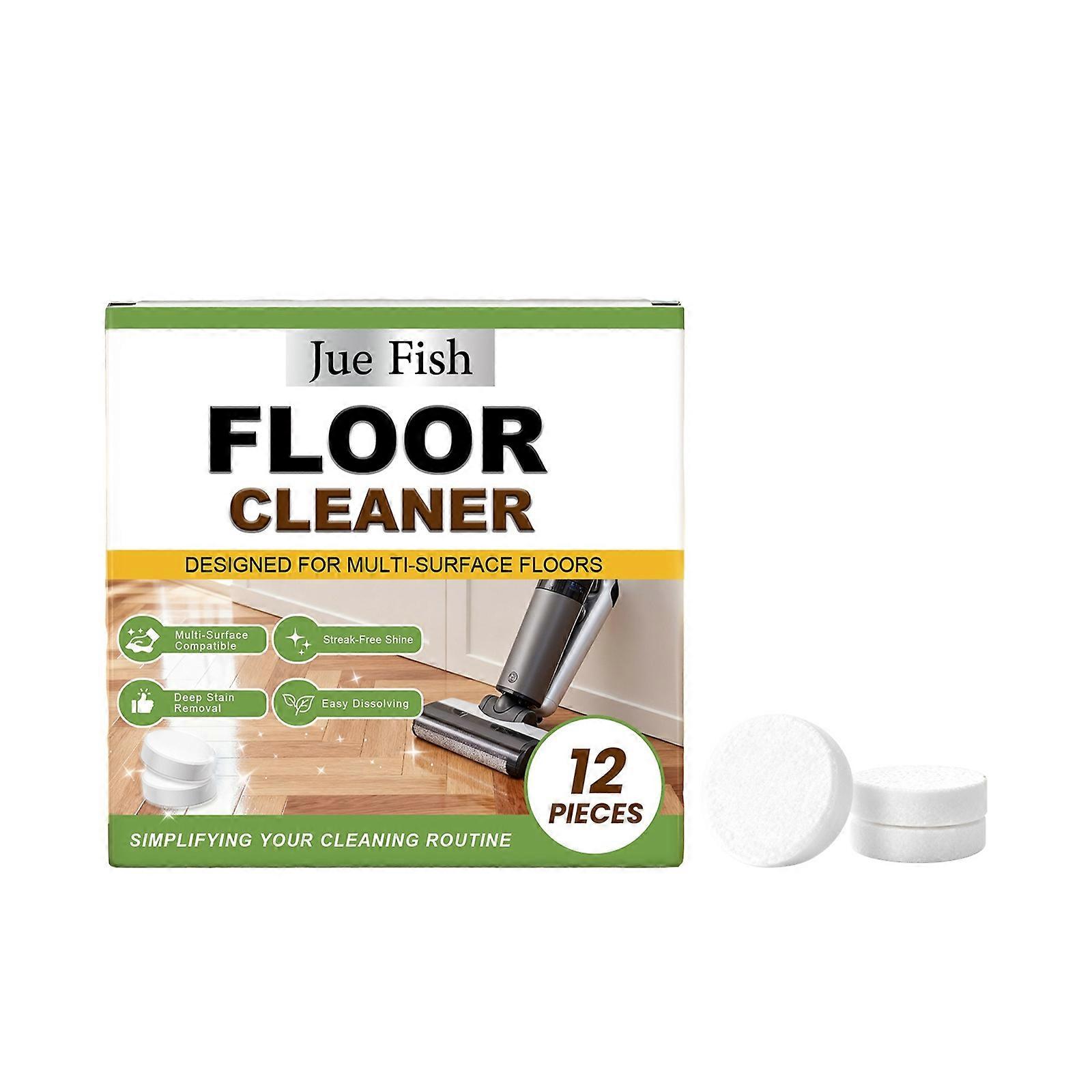 12-piece multi-surface floor cleaning sheets for home use, cleaning stains, removing dirt, and brightening.