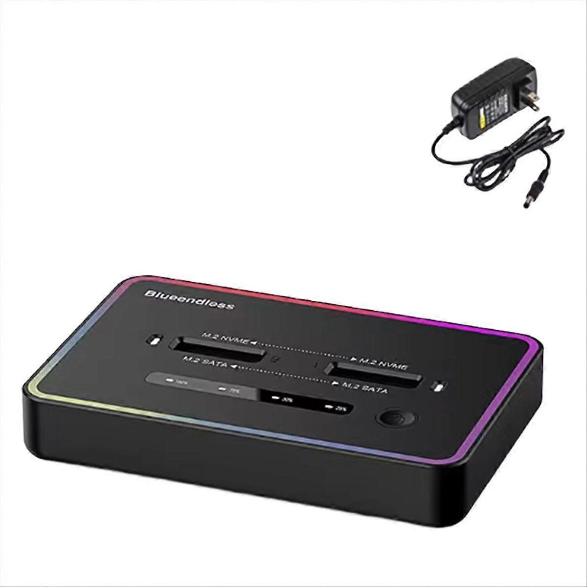 M2 Two Bay SSD Docking Station SSD M.2 Case NVME/SATA 20/6Gbps Type C USb 3.1 for SSD Hard Disk Nv