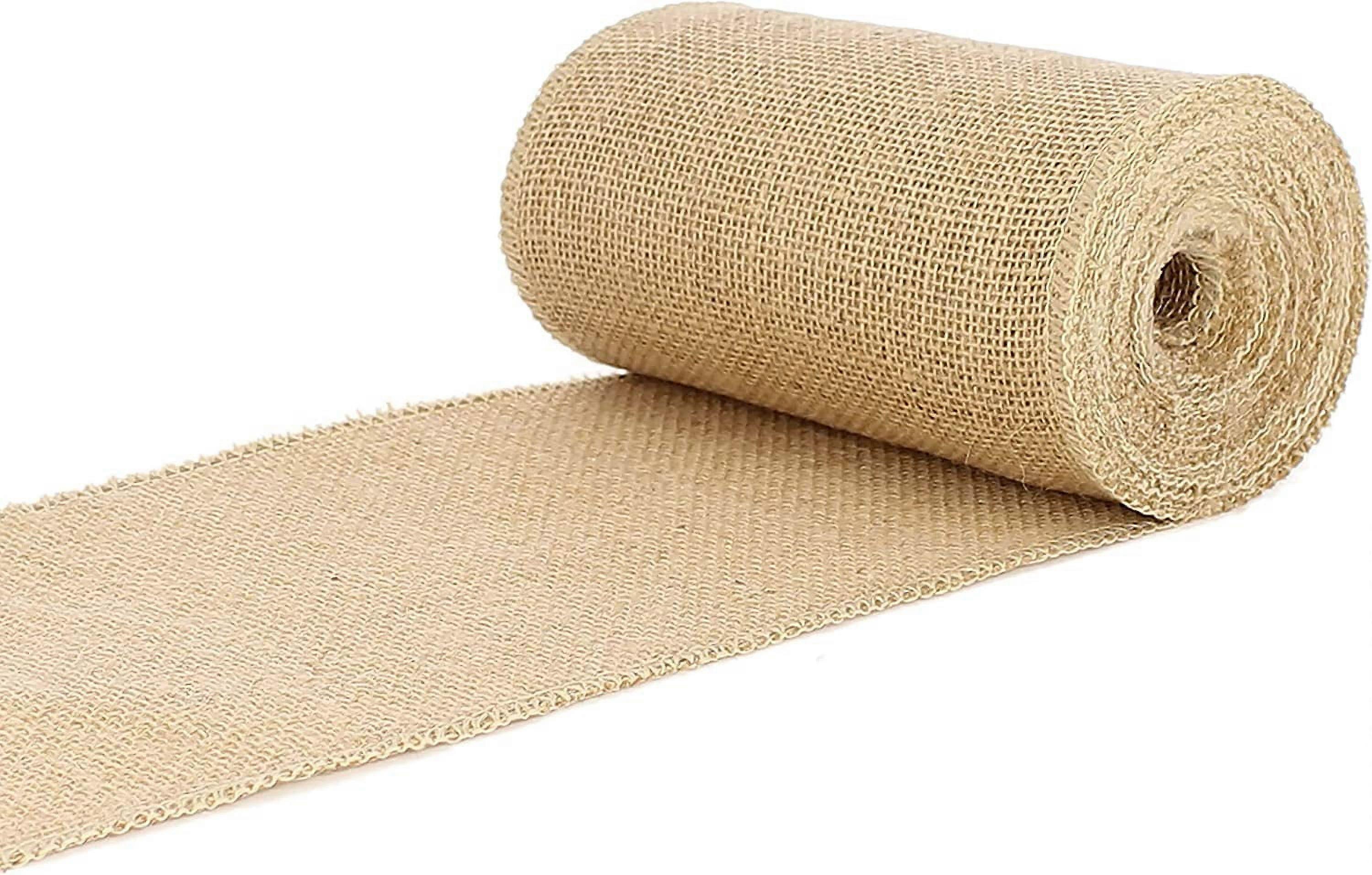 Natural Burlap Ribbon - Wired Edges - 10 Yards - Jute Burlap Fabric
