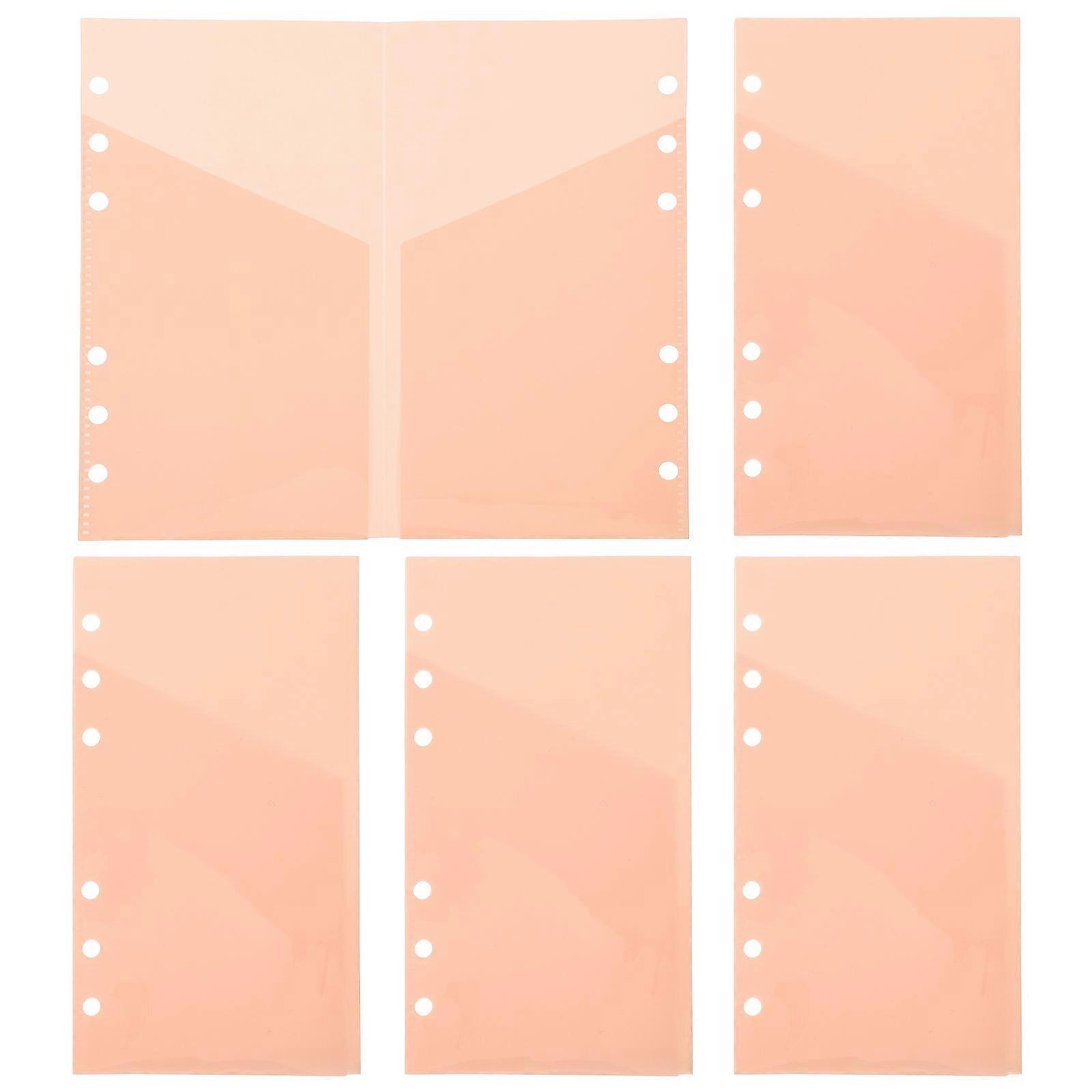 Replaceable Binder Pocket Budget Binder Insert for Storage Use 5Pcs Pink