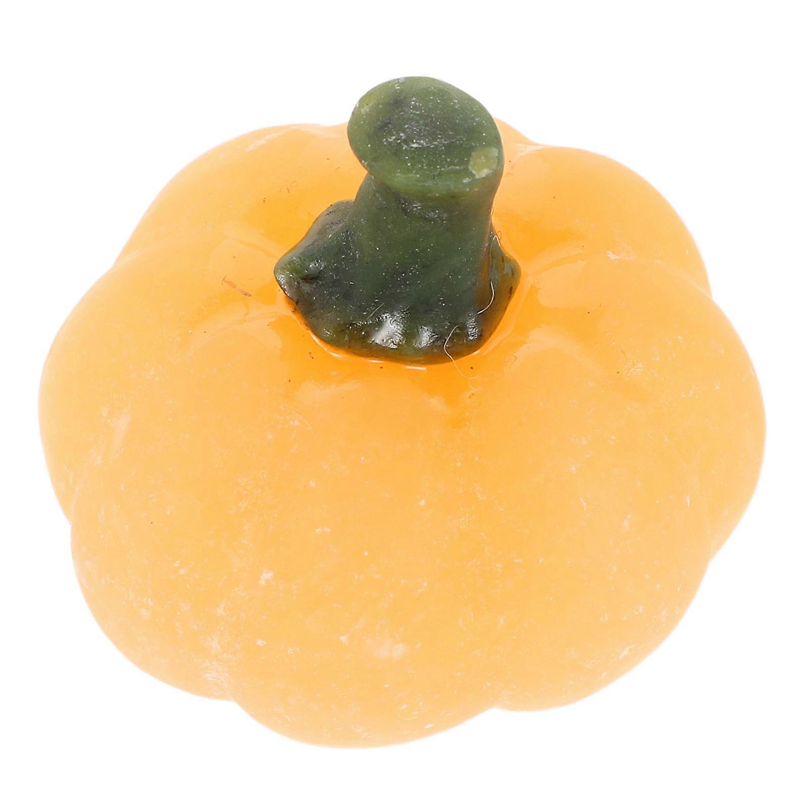 Orange Pumpkin Figurine for Decoration Pumpkin Miniatures Desktop