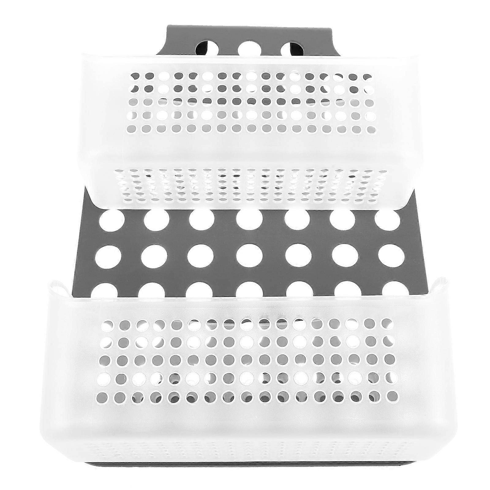 Shower Storage Bathroom Hanging Basket Double-Layer Black Organizer