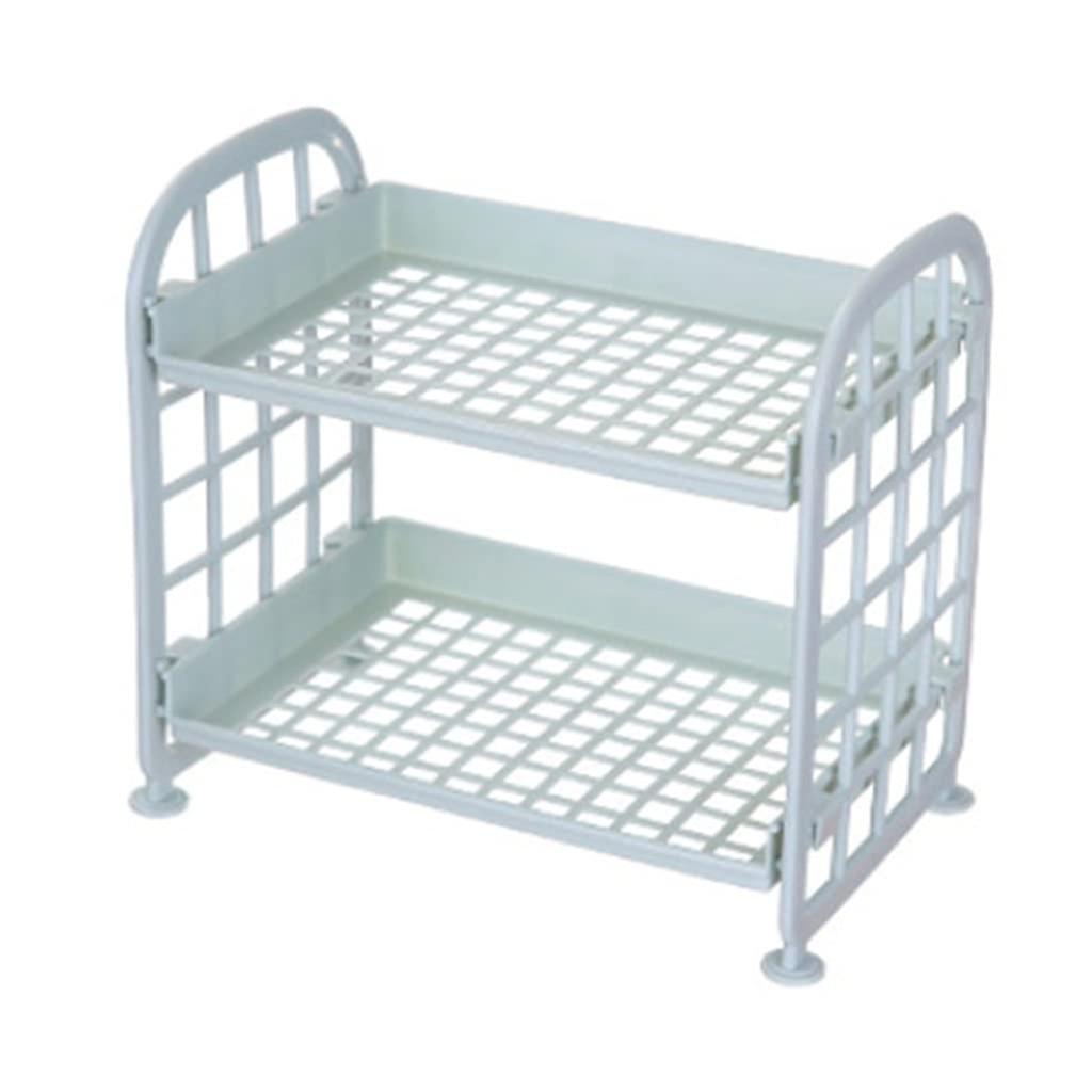 Hollow Foldable Shelf Countertop Cosmetic Storage Rack Two Pack Blue Small Storage Shelf Stand