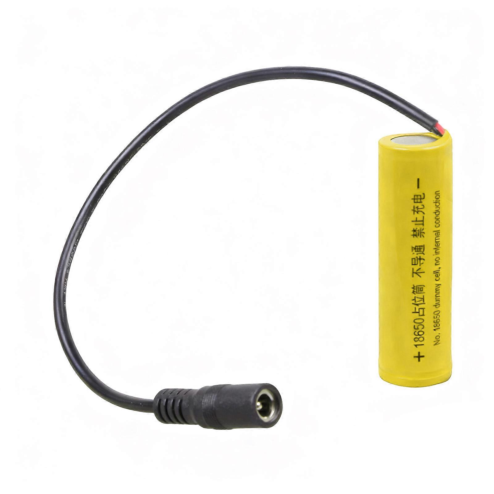 1 Set 18650 Devices Dummy Battery Placeholder 0V with DC5521/DC5525 Input Wire Line for Fan Light Safely  Yellow