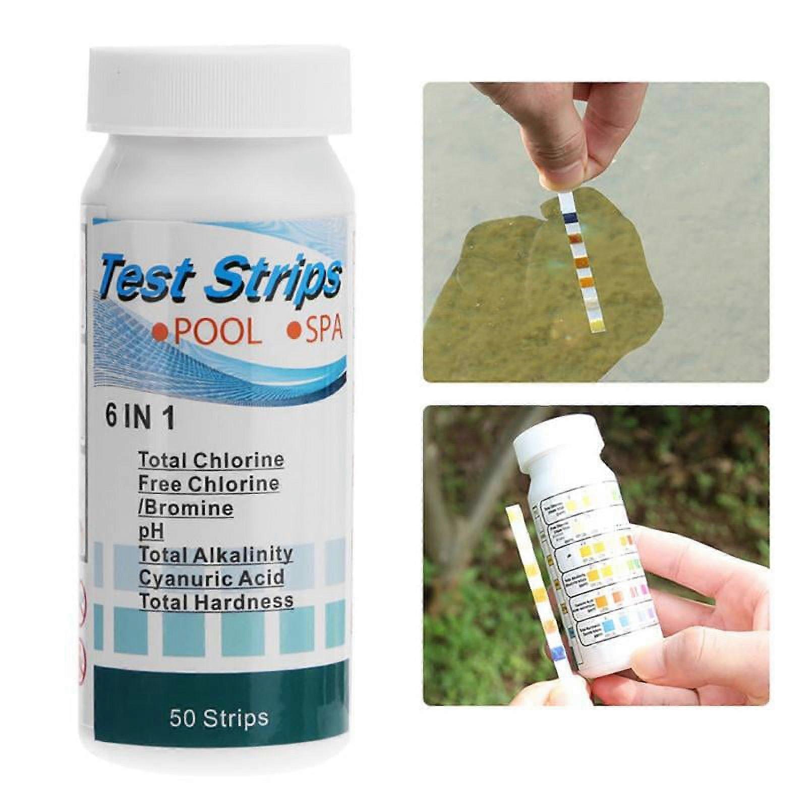 Prettyui Test Strip SPA Chlorine pH Alkalinity Water Hardness Testing Paper for Pools and Spas, Free & Total Chlorine, pH, compatible with pool test