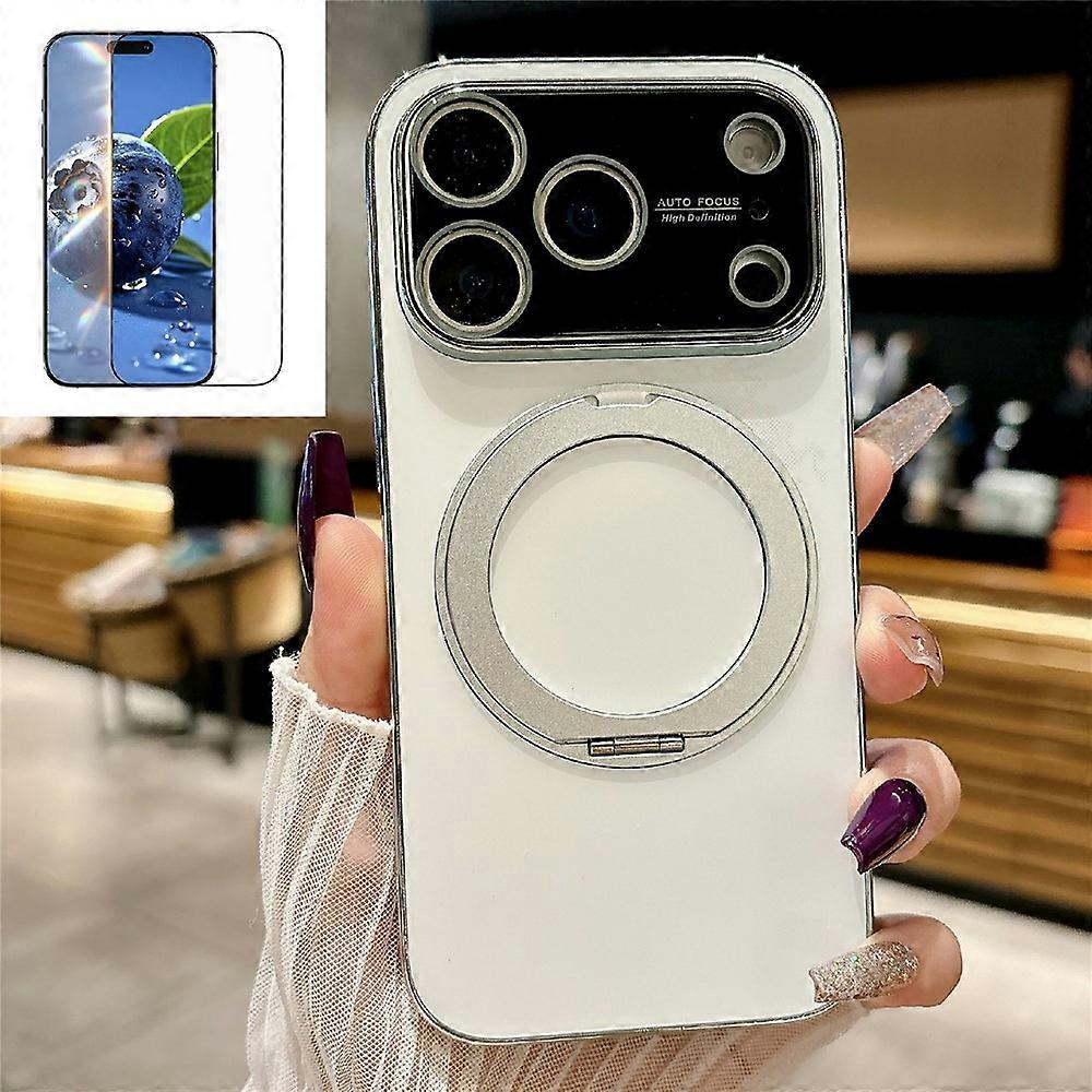 Compatible For iPhone 17 Pro Max Rotating Kickstand Case Compatible with MagSafe TPU Phone Cover with Screen Protector