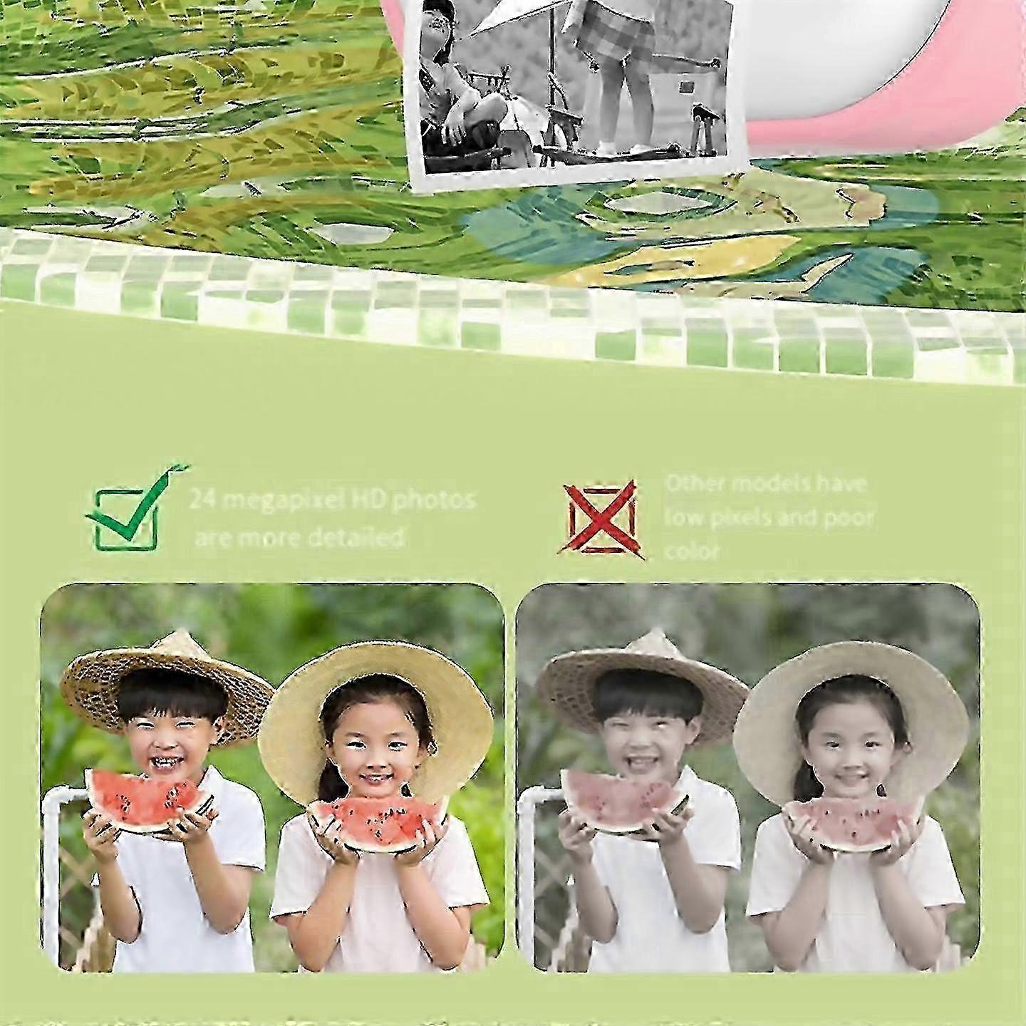 Children Print Camera Dual Camera One-Touch Printable Camera Blue