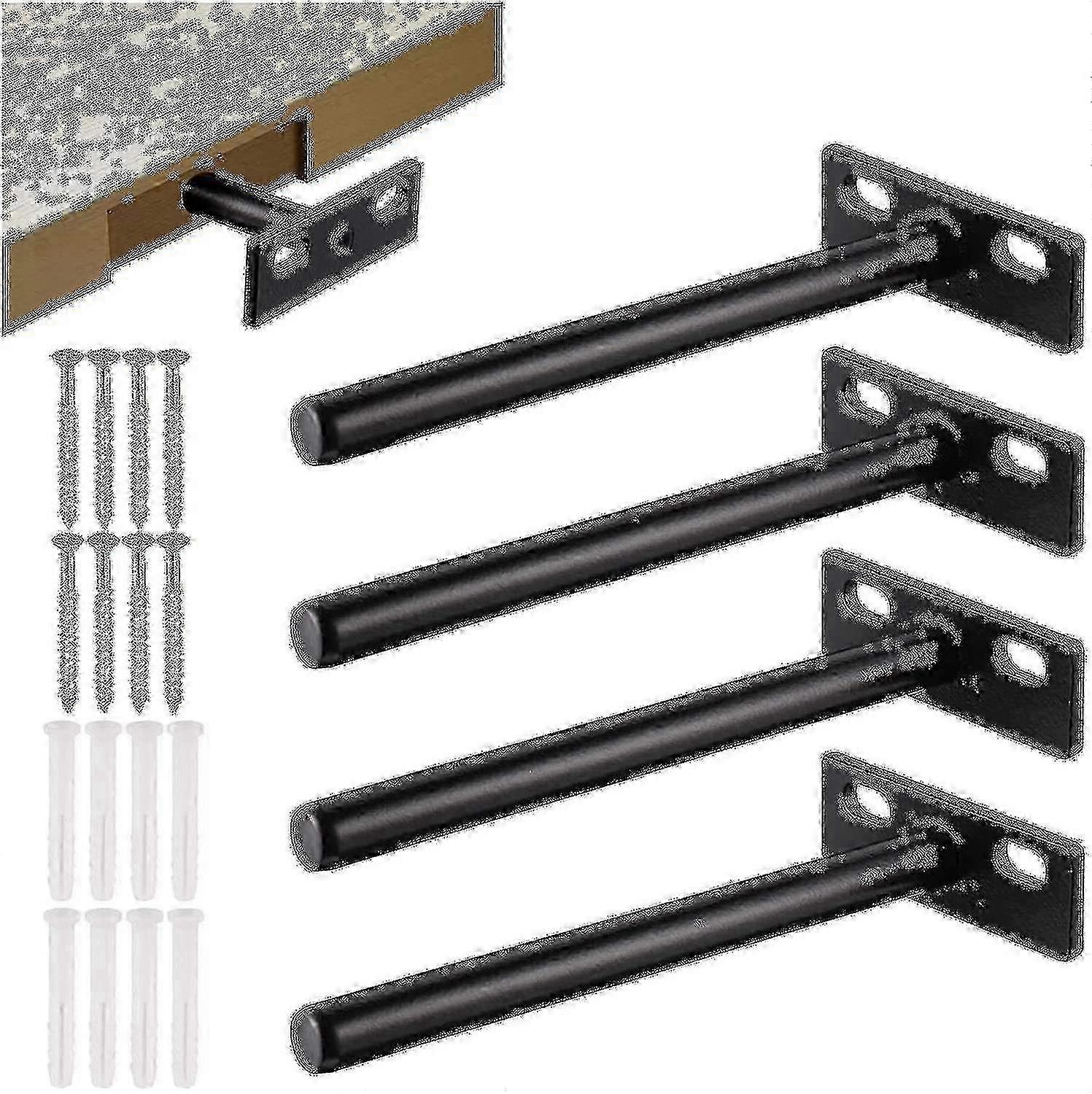 4pcs Floating Shelf Bracket, Metal Invisible Shelf Bracket, Heavy Duty Hidden Shelf Bracket,10mm
