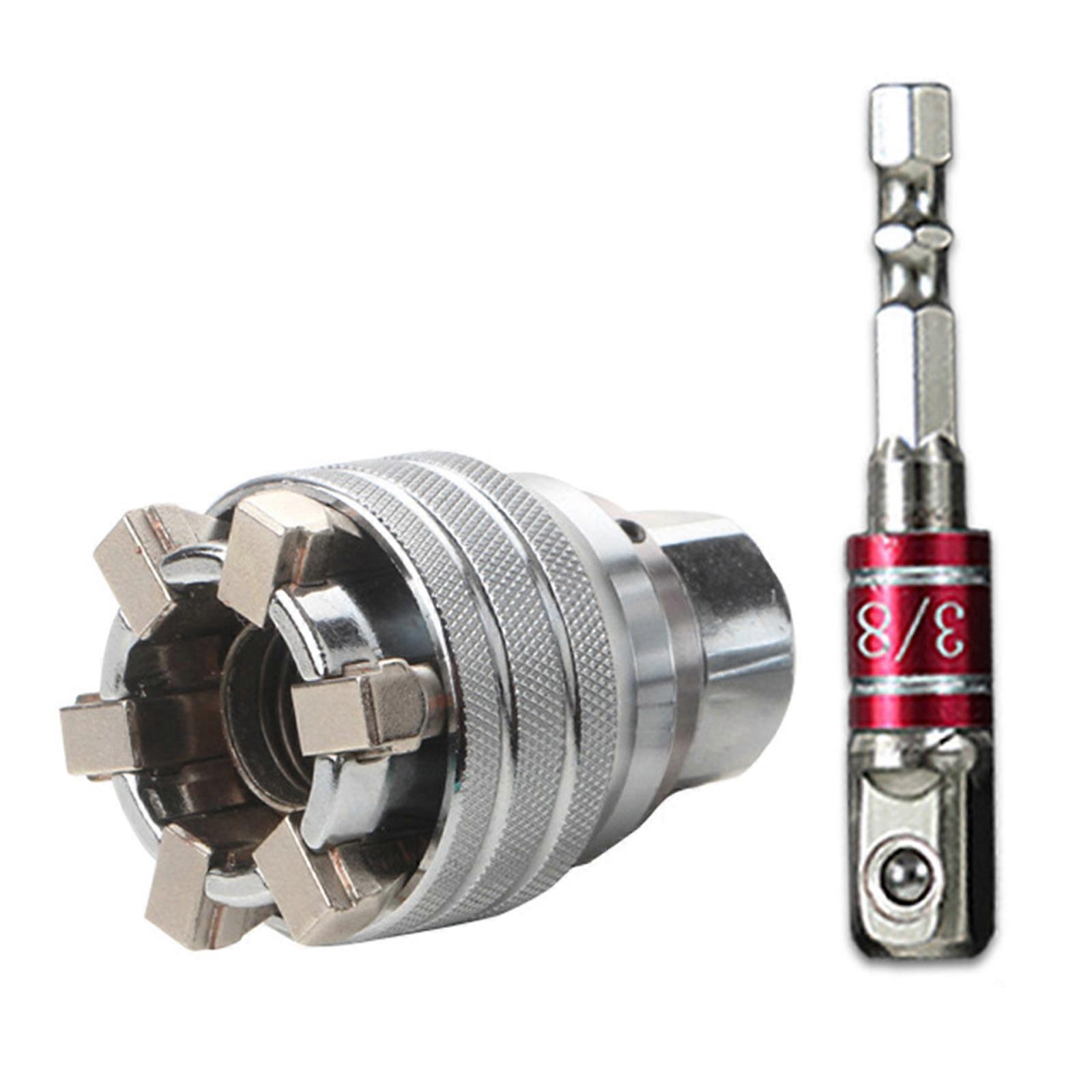 Upgraded Adjustable Socket Wrench Professional 3/8" Socket Tool for 3/8" Drive Ratcheting Torque Wrench Power Drill Multicolor