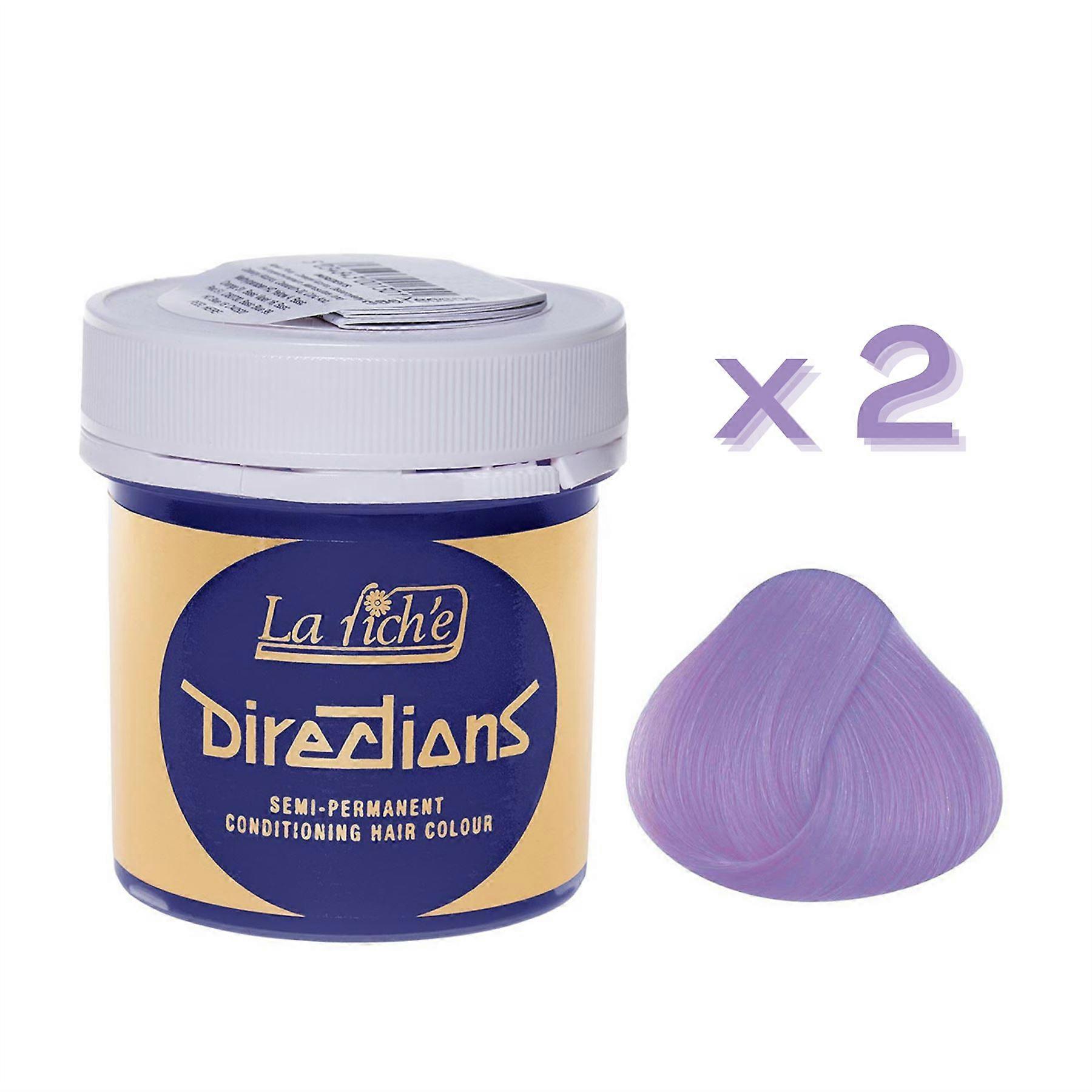 2 X La Riche Directions Semi-Permanent Hair Color 88ml Tubs - Lilac