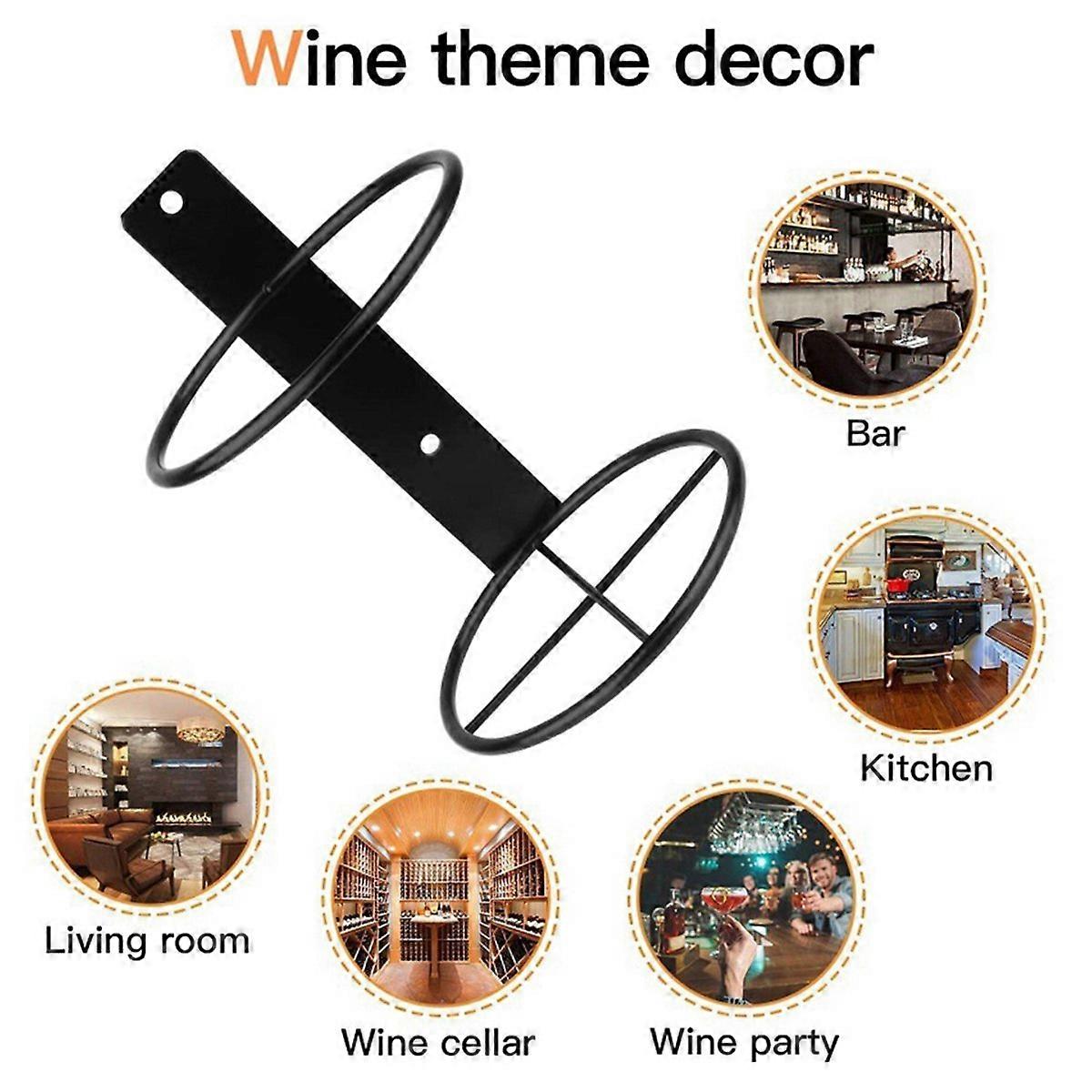 6 Pack Wall Mounted Wine Rack, for Wine Storage Wall Wine Theme Decor