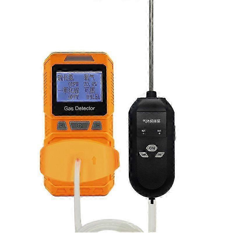 Portable 4 Gas Detector With Sound Light Vibration Alarms Rechargeable LCD Screen For Industrial And Home Safety Monitoring