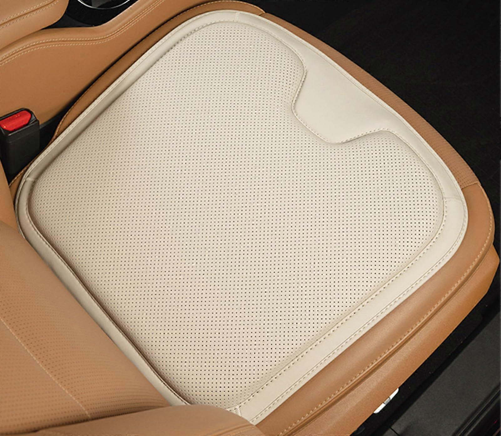 Car Seat Cushion for Height Increase with Memory Foam, Ergonomic Support and Breathable Cover, White