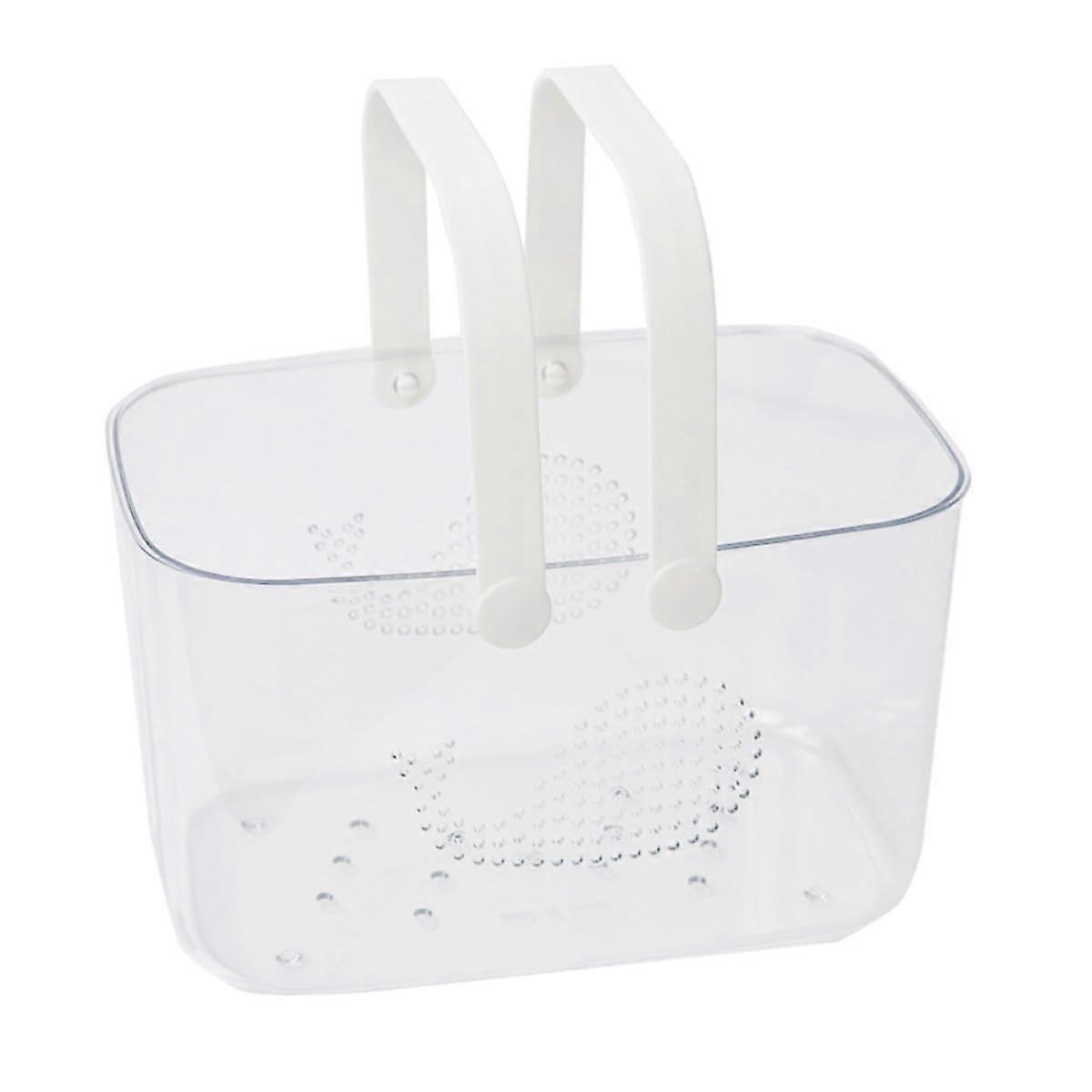 Plastic Shower Caddy with Ergonomic Handle, Waterproof Bathroom Storage Basket for Dorm and Kitchen