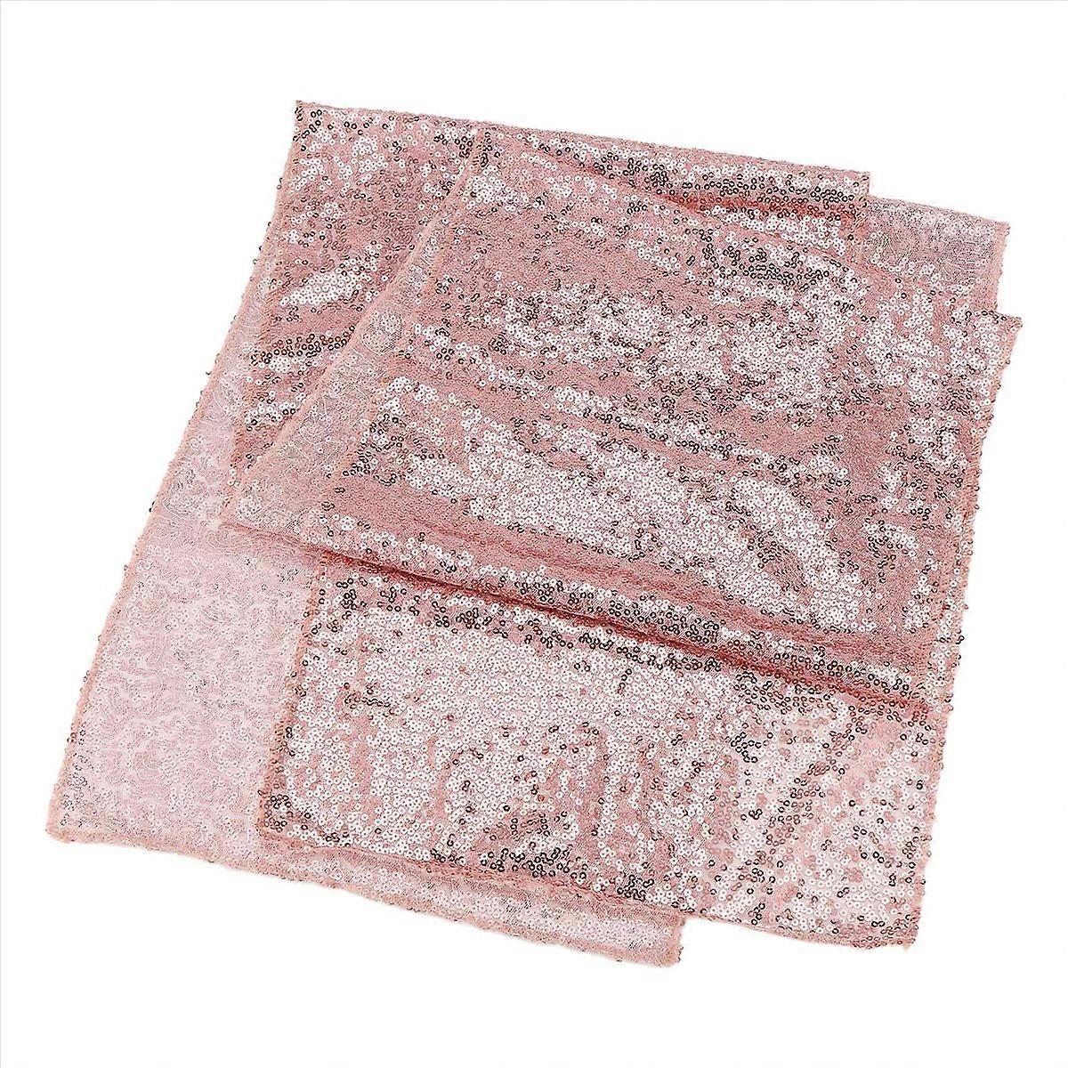 Rectangle Sequin Tablecloth Banquet Table Party Decor, Rose Gold