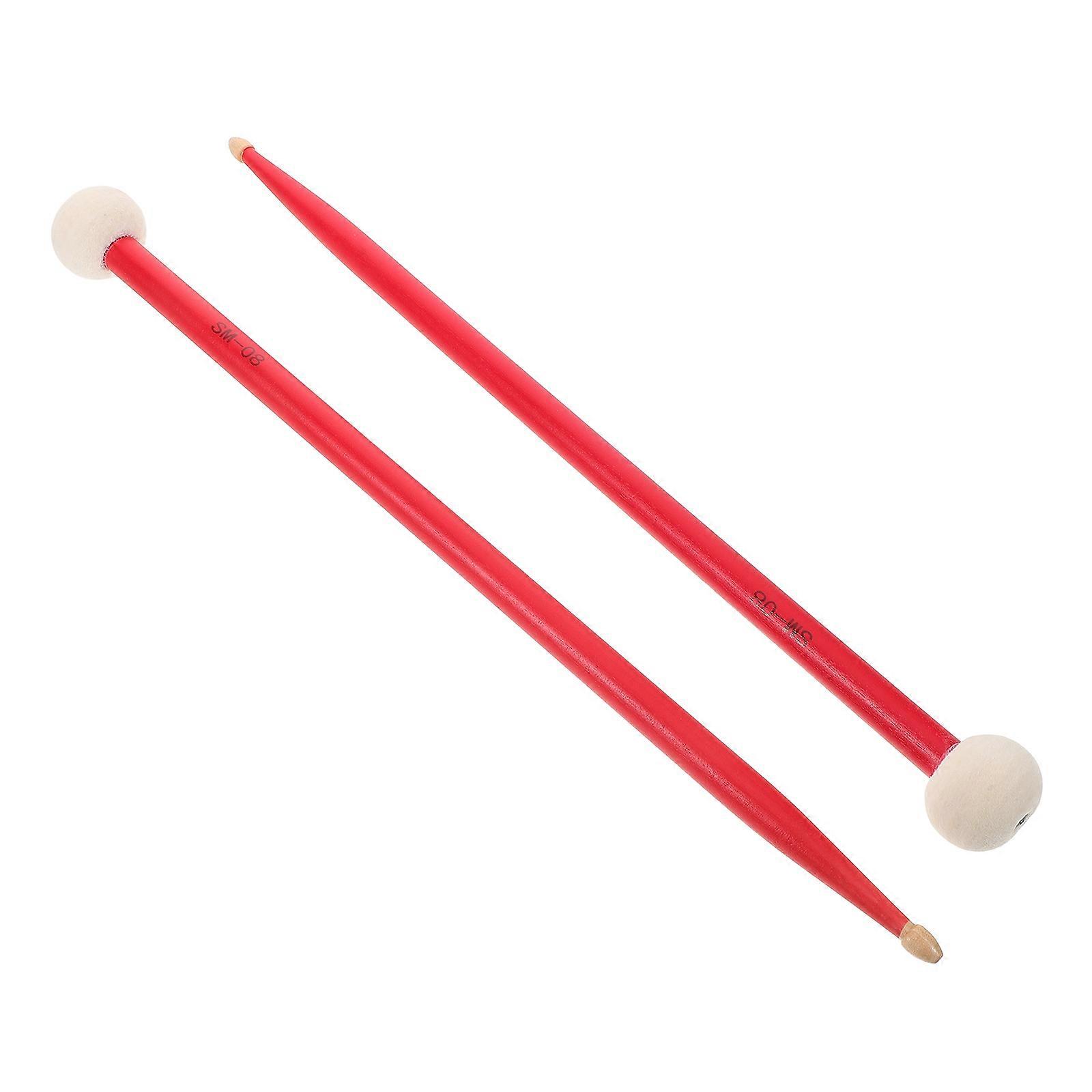 Drum Sticks Timpani Drumsticks Percussion Instruments Concert Hall Performance Red 41.00X4.00X4.00CM Dualhead Design 1 Pair