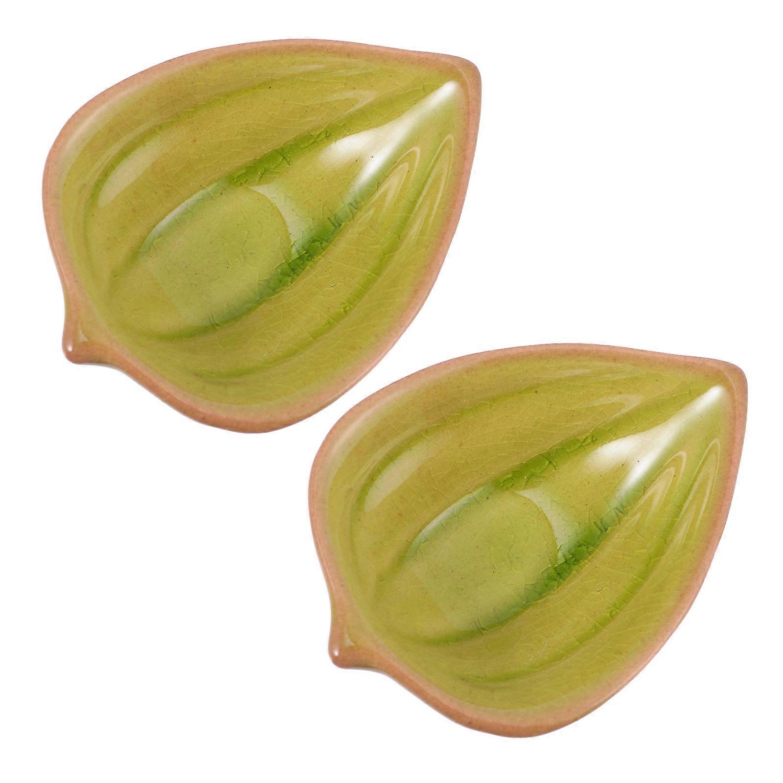 Essential Oil Plates for Aromatherapy Use 4Pcs Ceramic Green Dishes