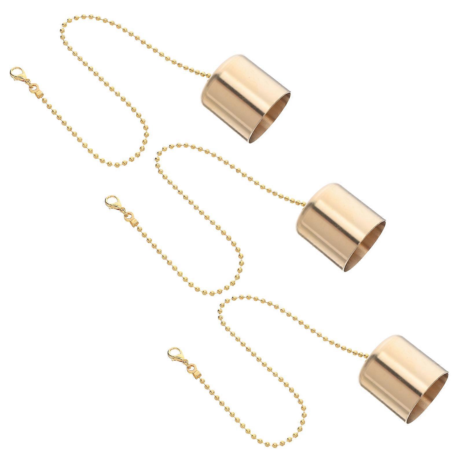 12Pcs Brass Candle Snuffer with Chain for Wine Bottles and Candles