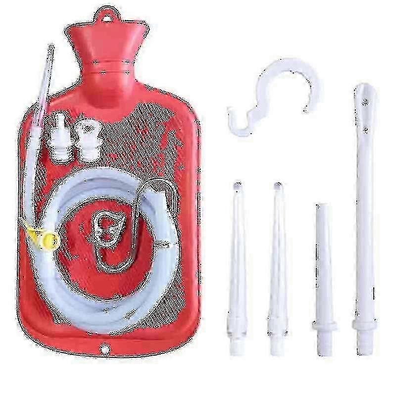 Enema Bag Kit for Home Use: 2L Capacity with 3 Tips, 60 Inch Hose