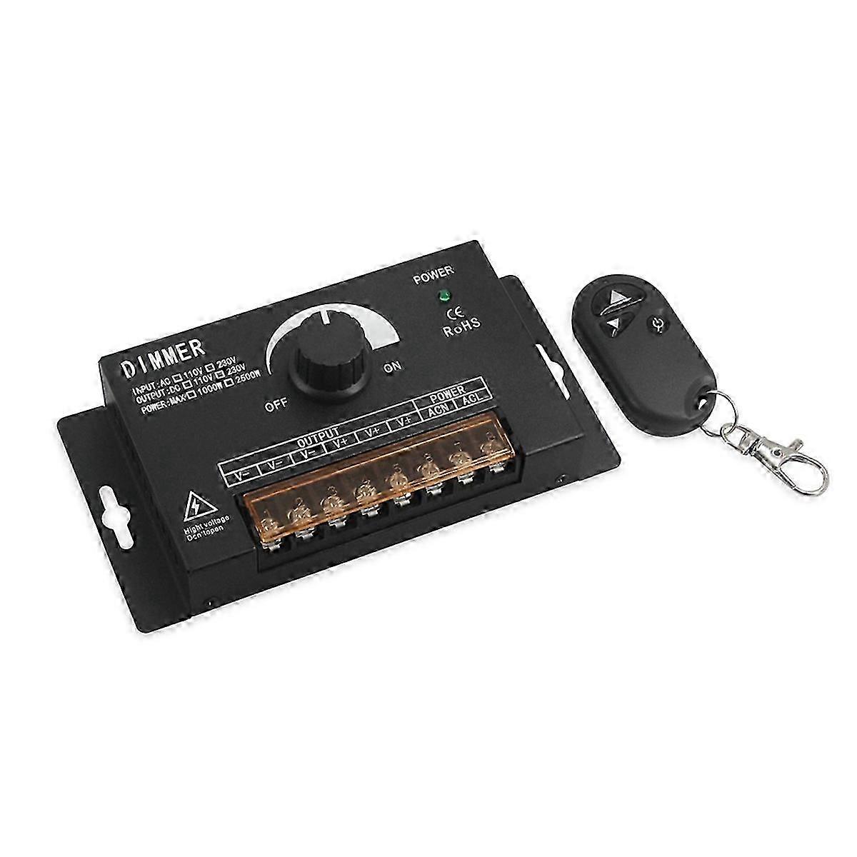 AC220V 2500W LED Dimmer Stepless Brightness Control Switch