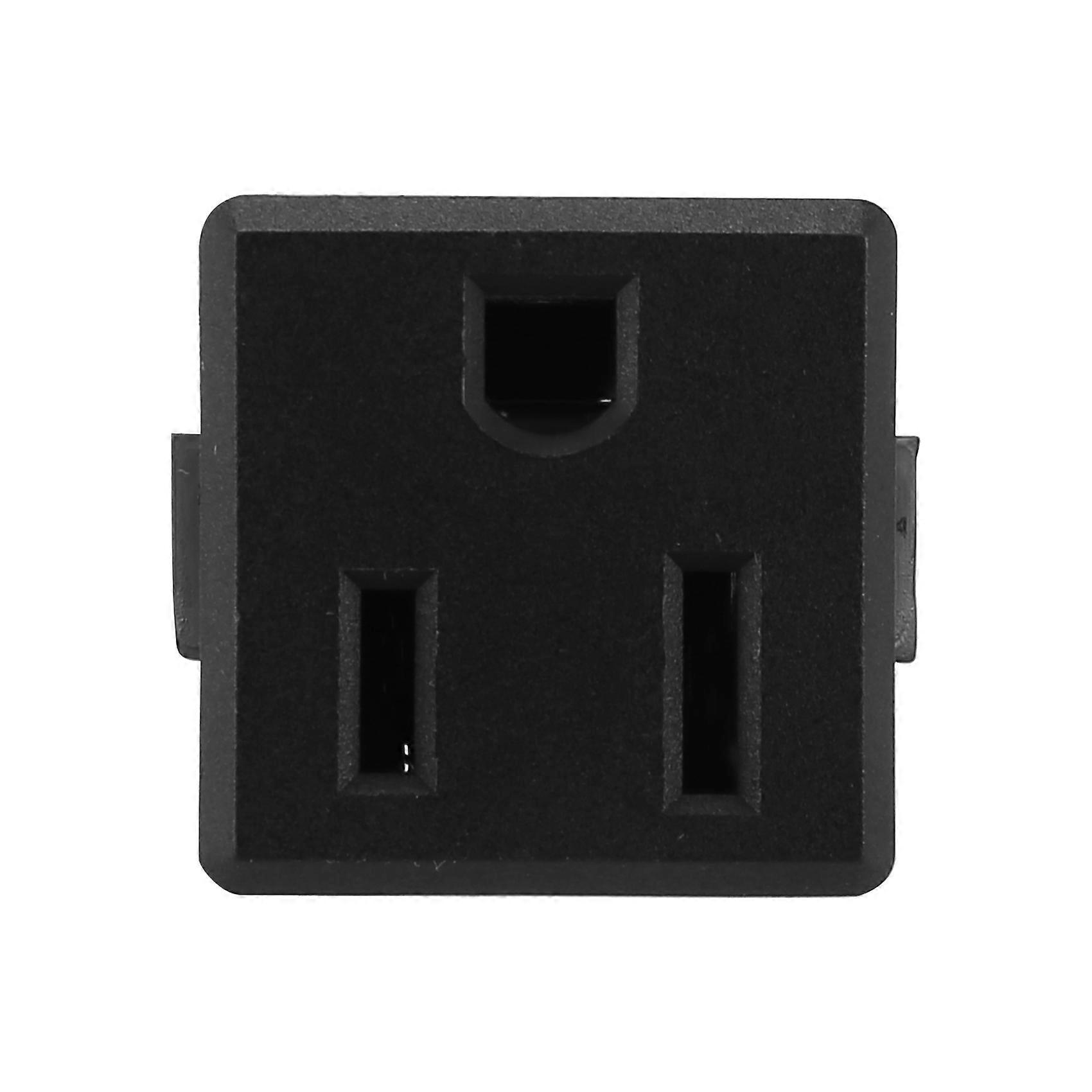 AC 125V 15A Panel Mount US Outlet Power Socket Black