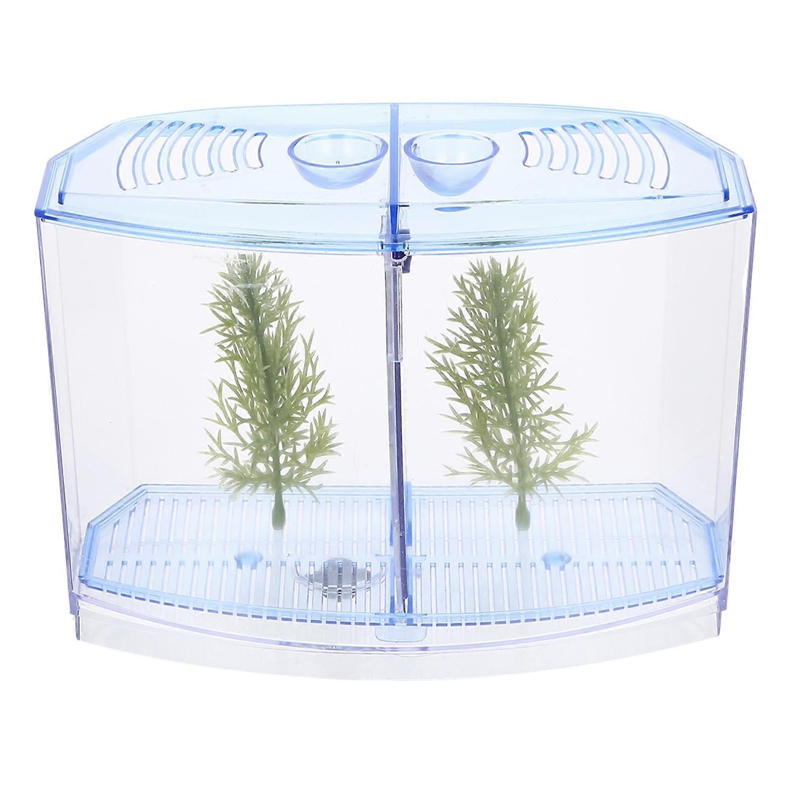 Blue Mini Plastic Fish Tank Fish Breeding Box for Storage Use