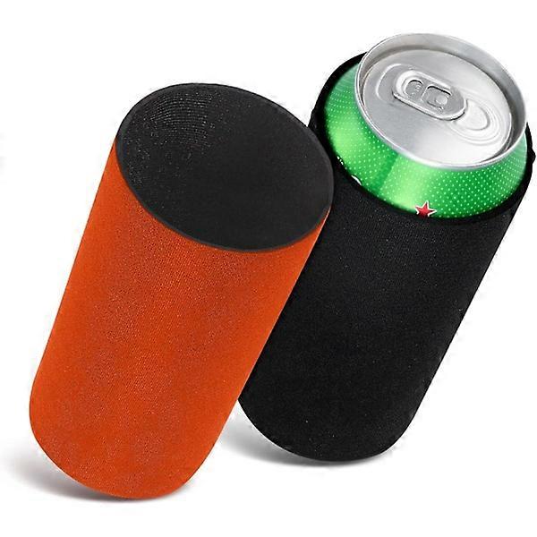 2x Black-orange can cooler compatible with 500 ml can - Set with soft drink