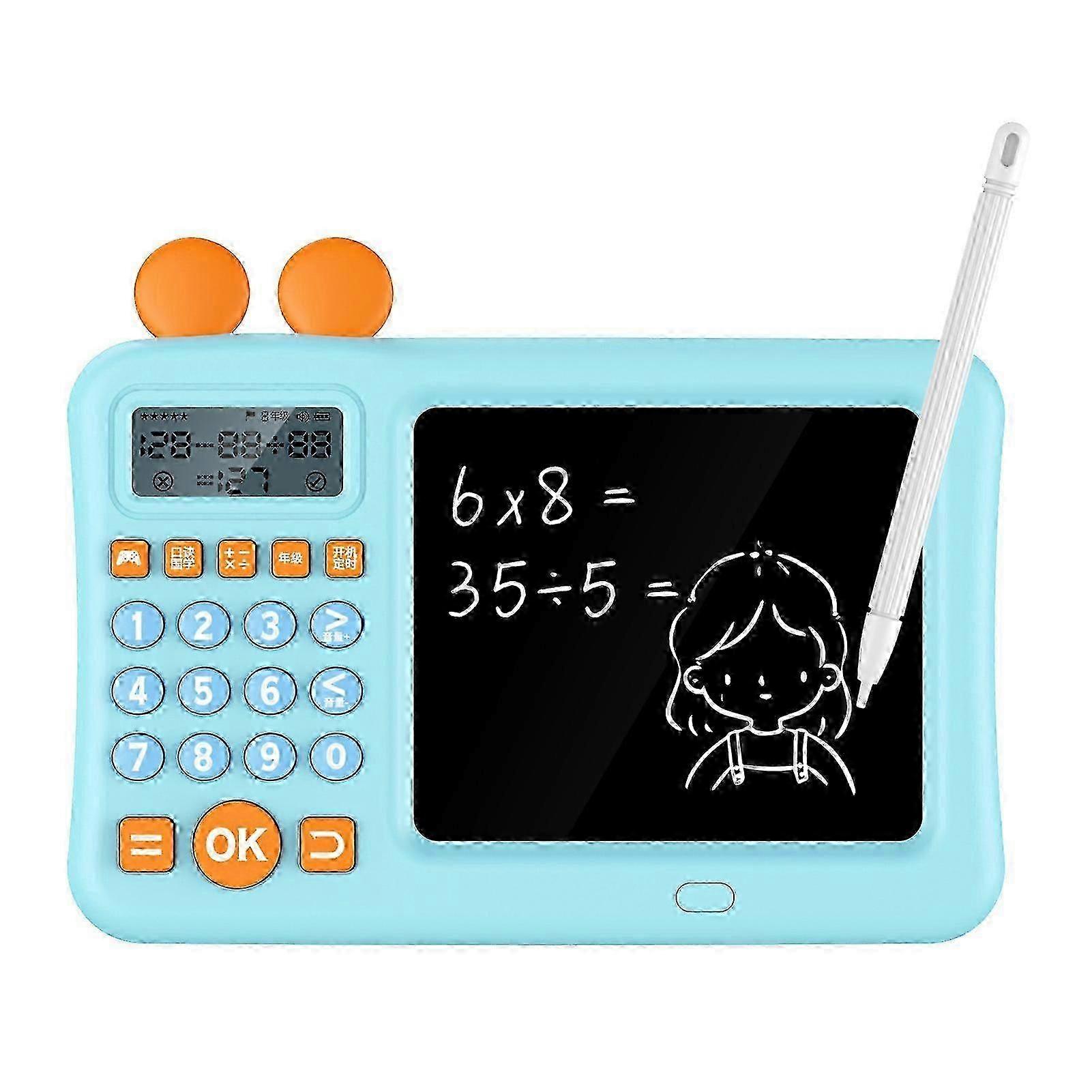 Kids Calculator With Notepad Addition Subtraction Multiplication Division Math Learning Machine With Wordpad Blue 25-26